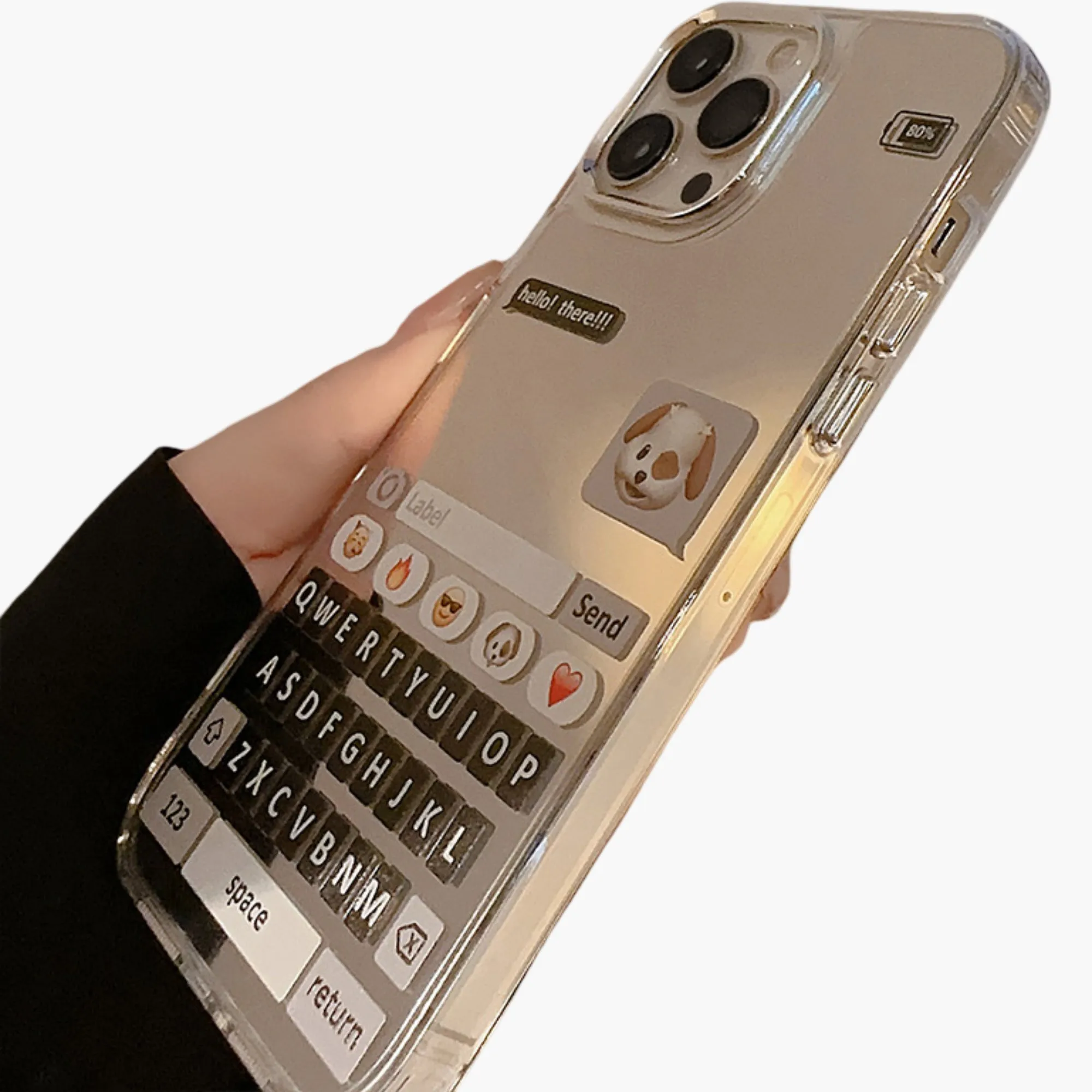 Anna-Kaci Mirror Phone Case with Chat Message Graphic Text Design Reflective Protective Cover sold by Anna-Kaci product image thumbnail 5