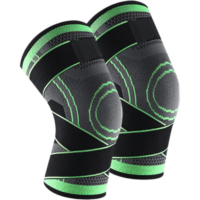 Running Knee Compression Sleeves 2 Pc with Adjustable Strap Support and Breathable Athletic Fit made by Anna-Kaci