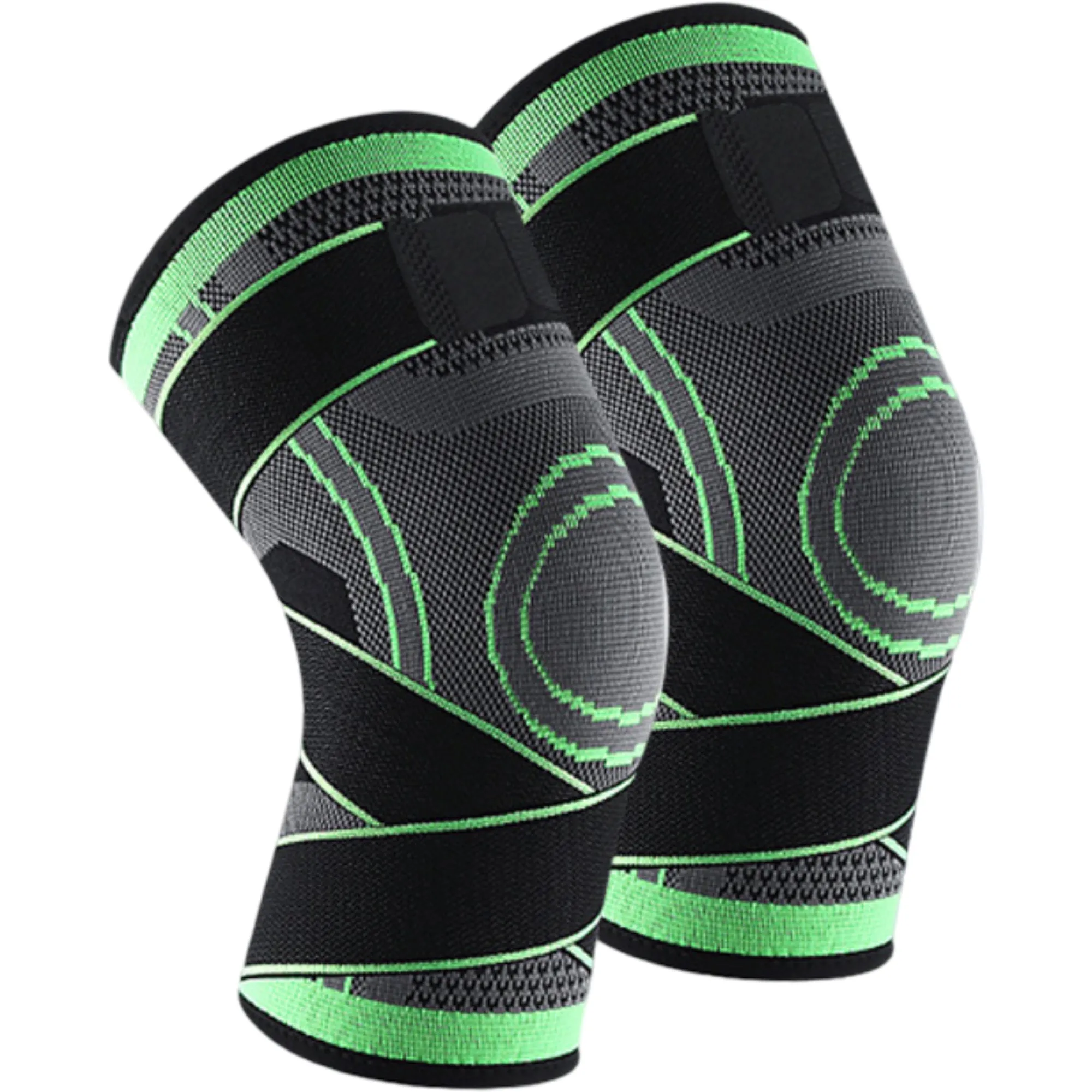 Running Knee Compression Sleeves 2 Pc with Adjustable Strap Support and Breathable Athletic Fit sold by Anna-Kaci