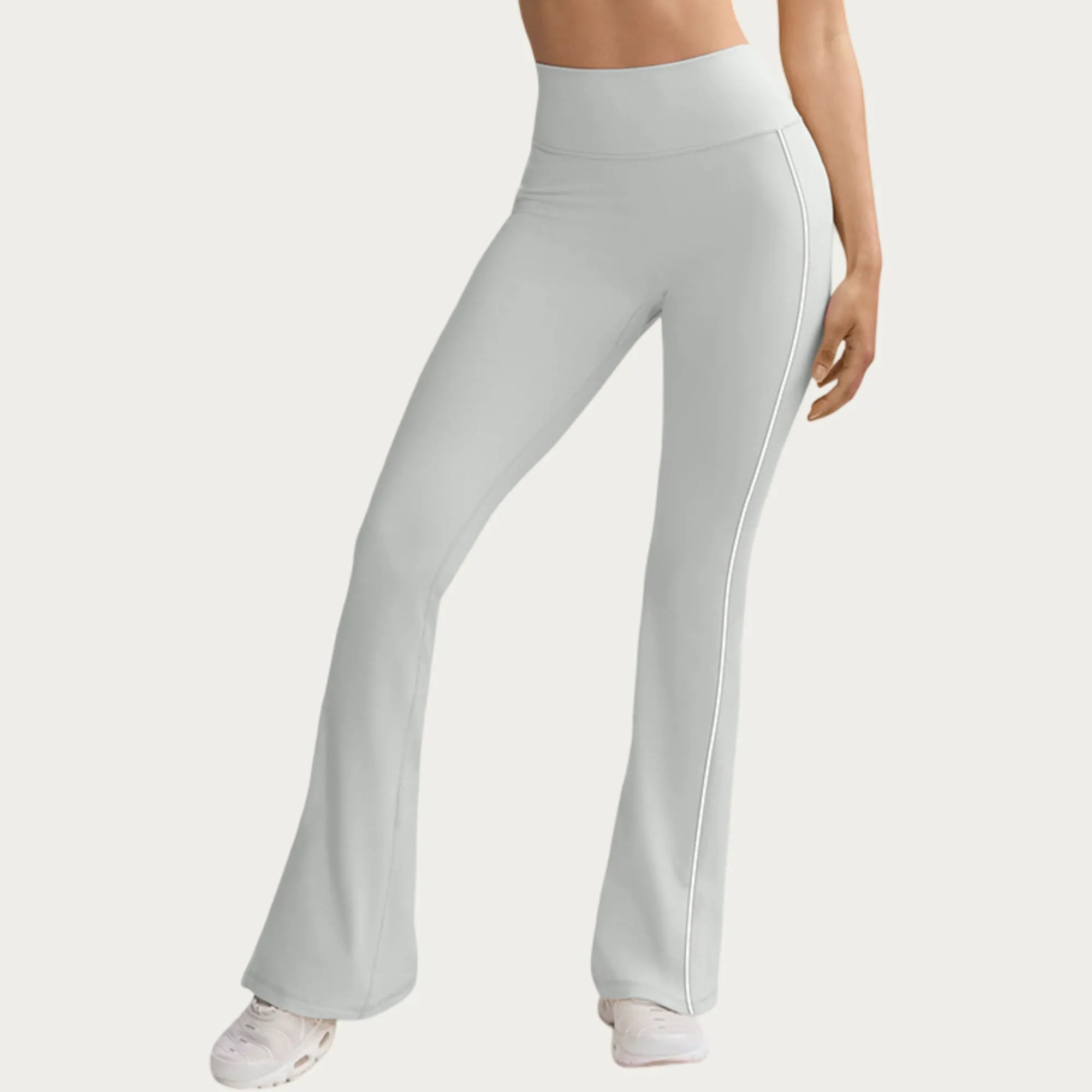 Anna-Kaci Women's High Waist Flare Yoga Pants with Contrast Side Stripe Stretch Fit Athletic Workout Leggings sold by Anna-Kaci