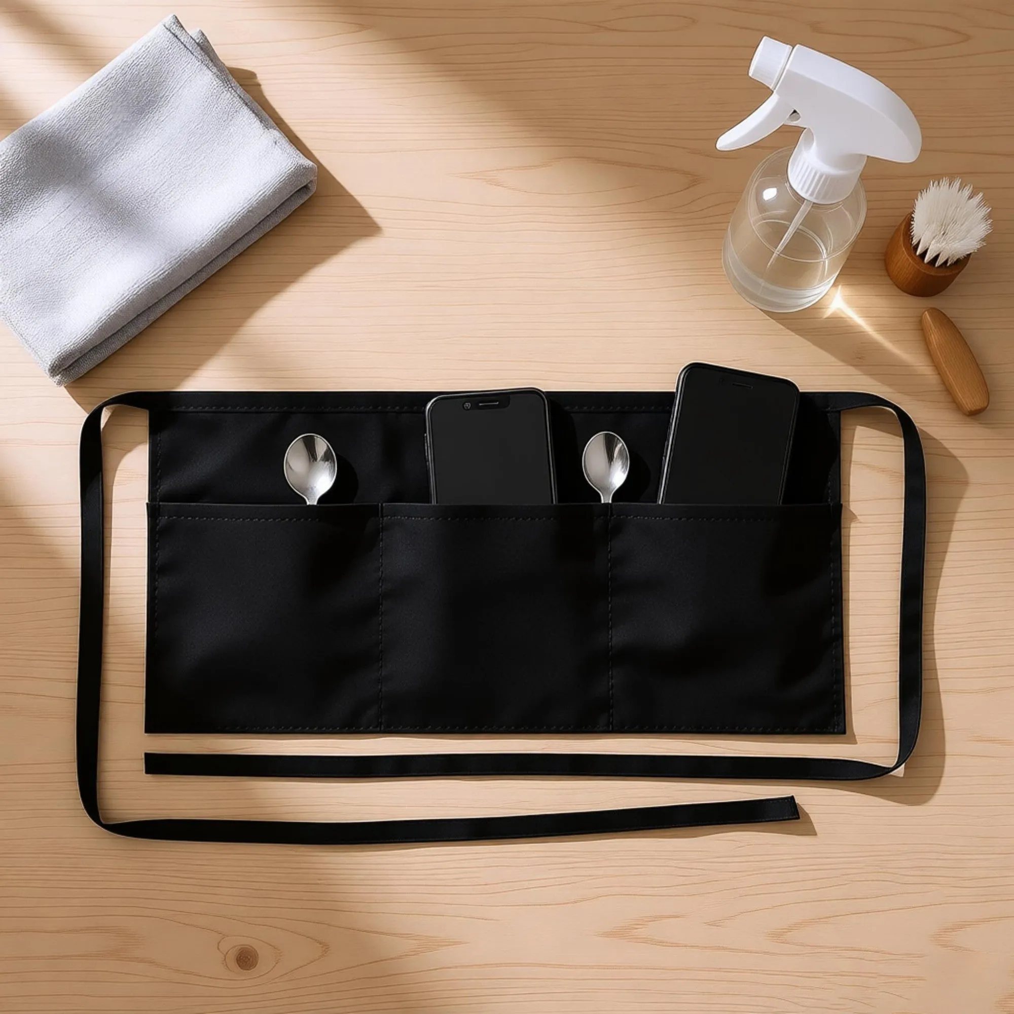 Anna-Kaci Cotton Waist Apron with Pockets Half Apron Utility Server Apron for Cooking Serving Craft Work sold by Anna-Kaci product image thumbnail 2