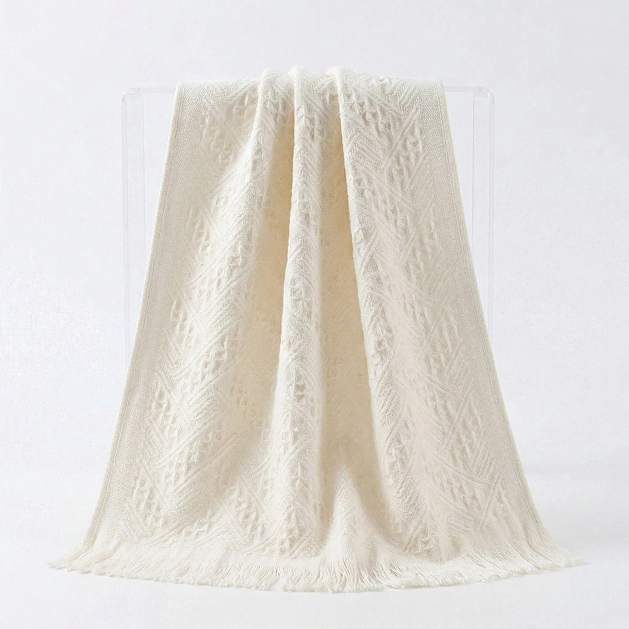 Anna-Kaci Textured Fringe Hand Towel 13x29 Inch Decorative Guest Towel Gift Ready sold by Anna-Kaci product image thumbnail 4