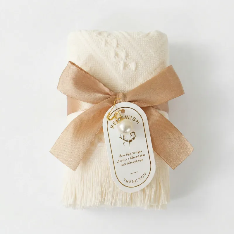 Anna-Kaci Textured Fringe Hand Towel 13x29 Inch Decorative Guest Towel Gift Ready made by Anna-Kaci