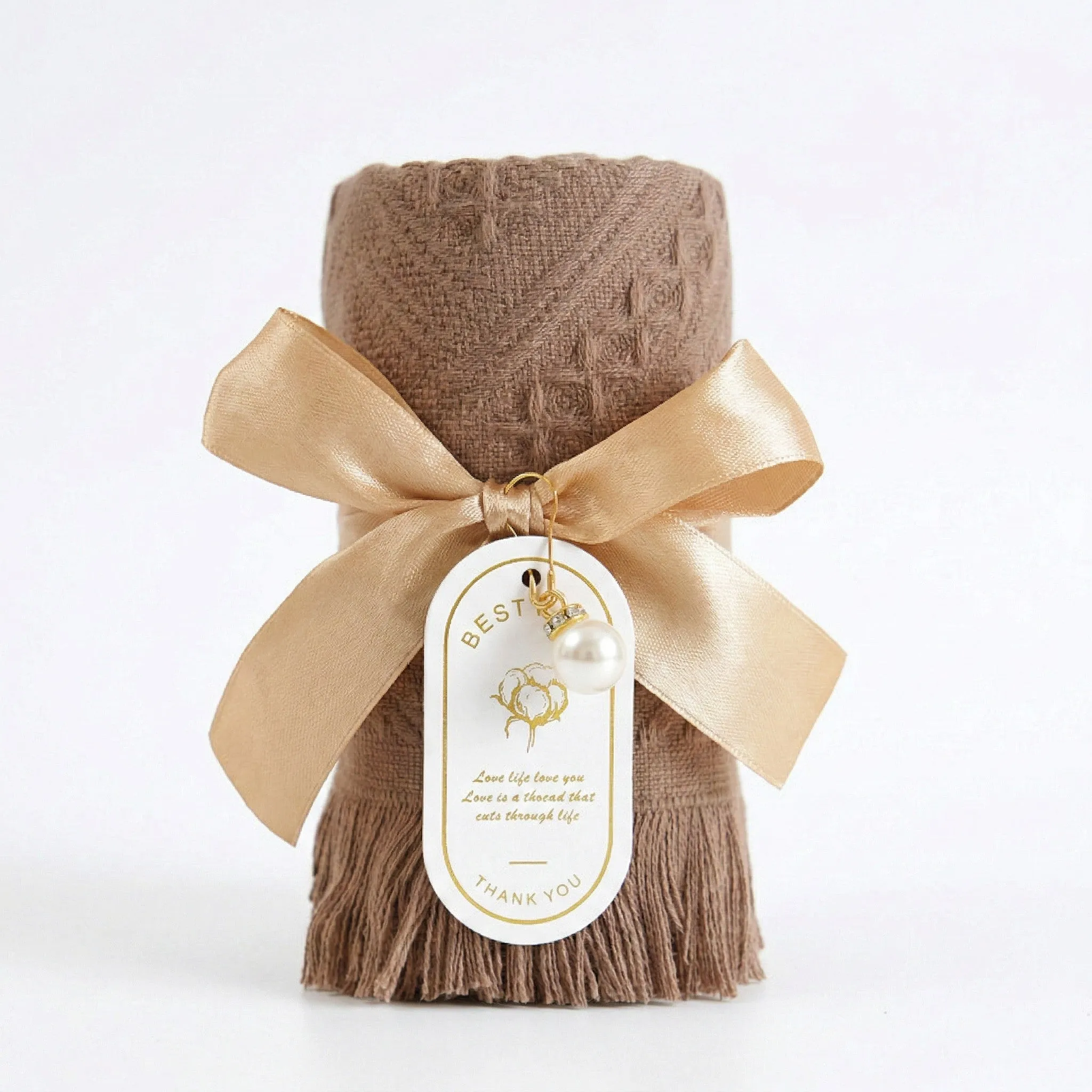 Anna-Kaci Textured Fringe Hand Towel 13x29 Inch Decorative Guest Towel Gift Ready sold by Anna-Kaci product image thumbnail 5