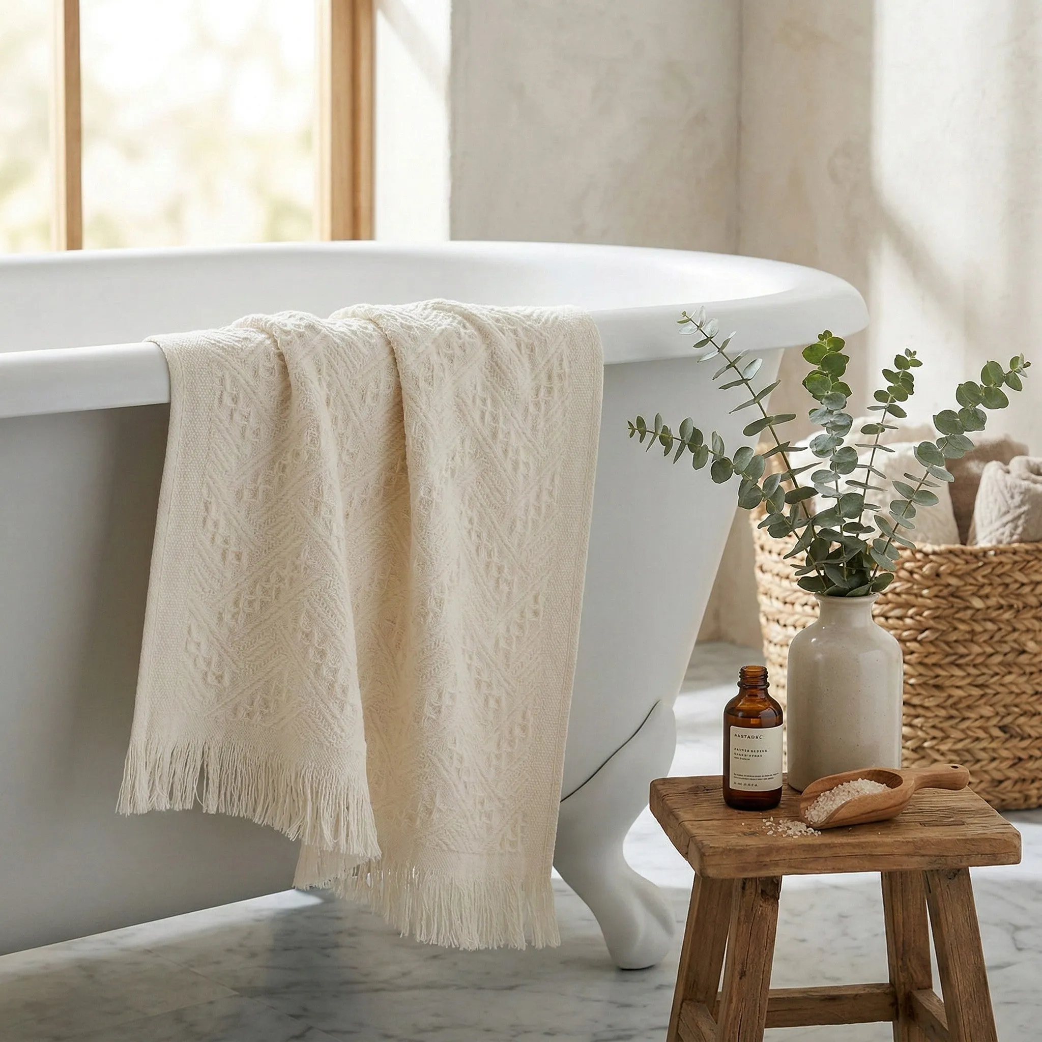 Anna-Kaci Textured Fringe Hand Towel 13x29 Inch Decorative Guest Towel Gift Ready sold by Anna-Kaci product image thumbnail 3