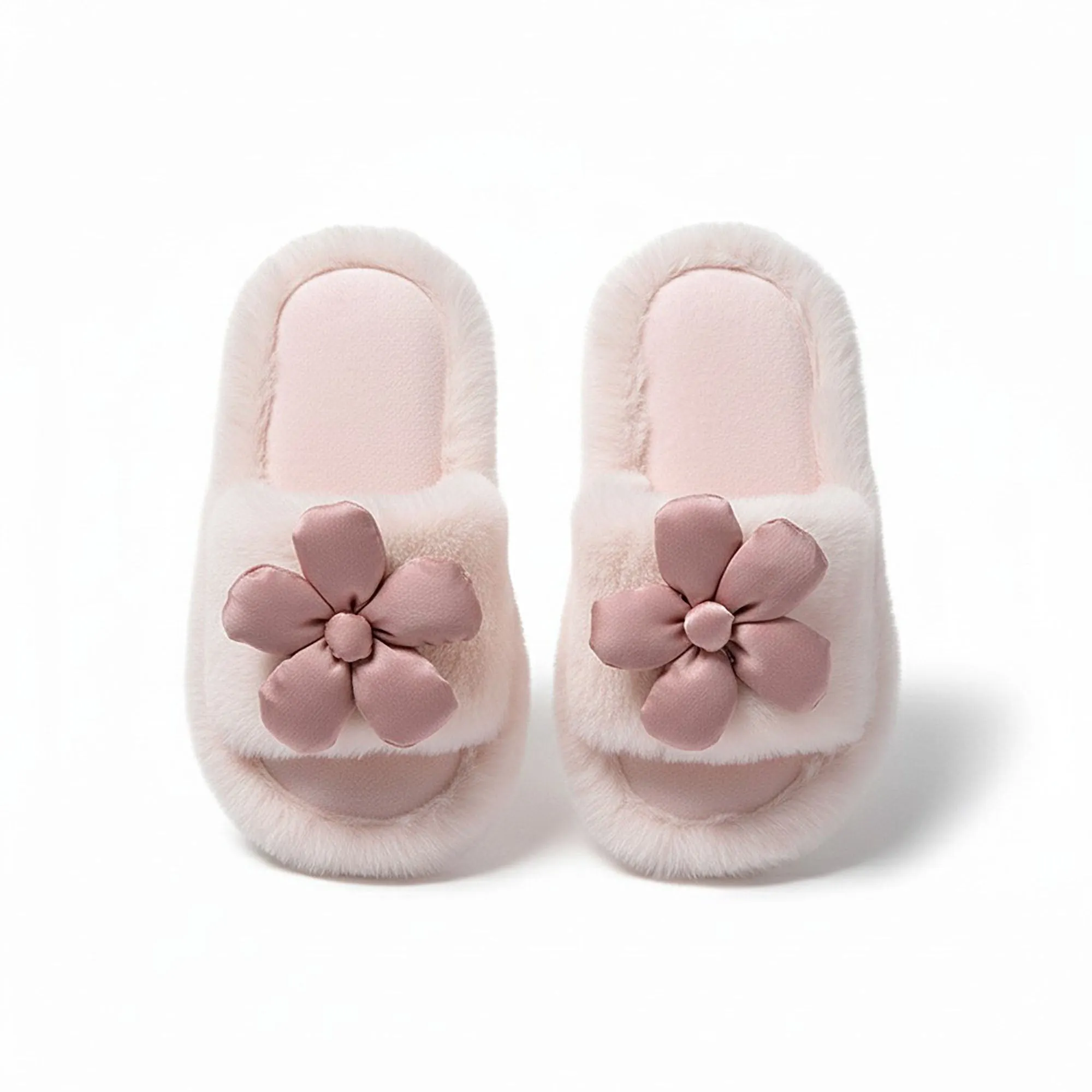 Anna-Kaci Women's Plush Indoor Slide Slippers with 3D Floral Detail and Cushioned Sole Design sold by Anna-Kaci product image thumbnail 2
