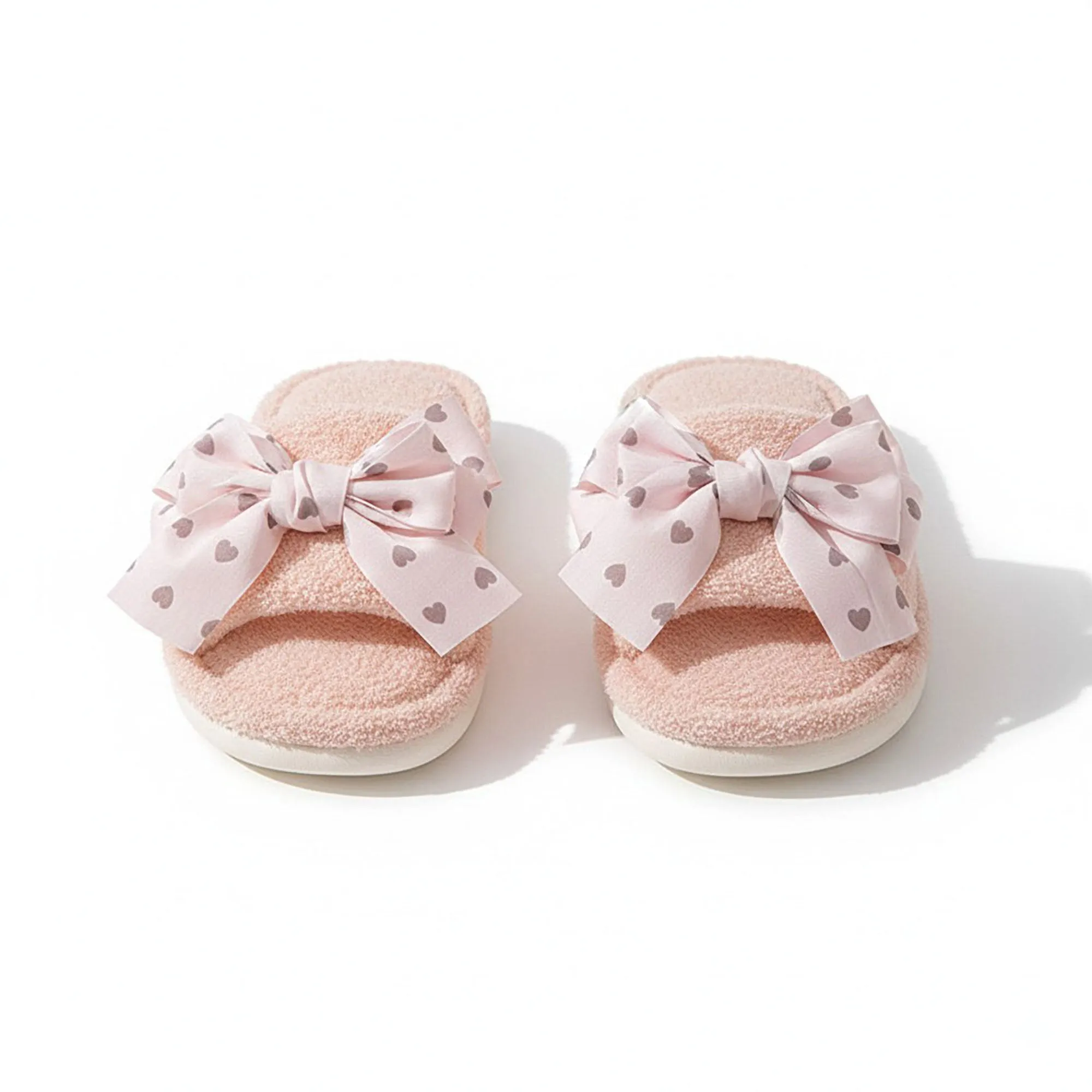 Anna-Kaci Women's Plush Indoor Slide Slippers with Heart Bow Detail sold by Anna-Kaci product image thumbnail 2