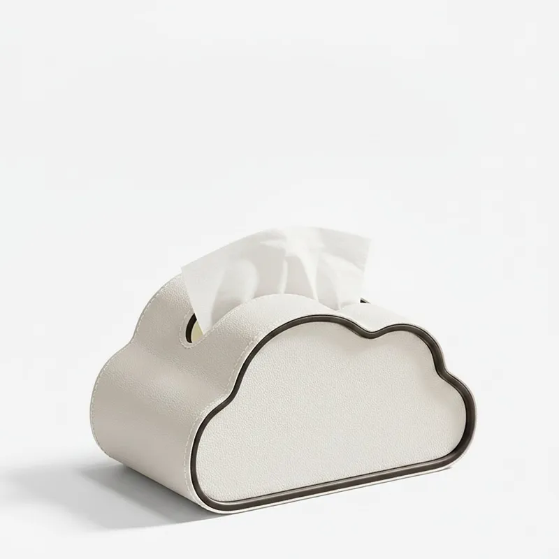 Anna-Kaci Cloud Shape Tissue Box Cover with Faux Leather Finish made by Anna-Kaci