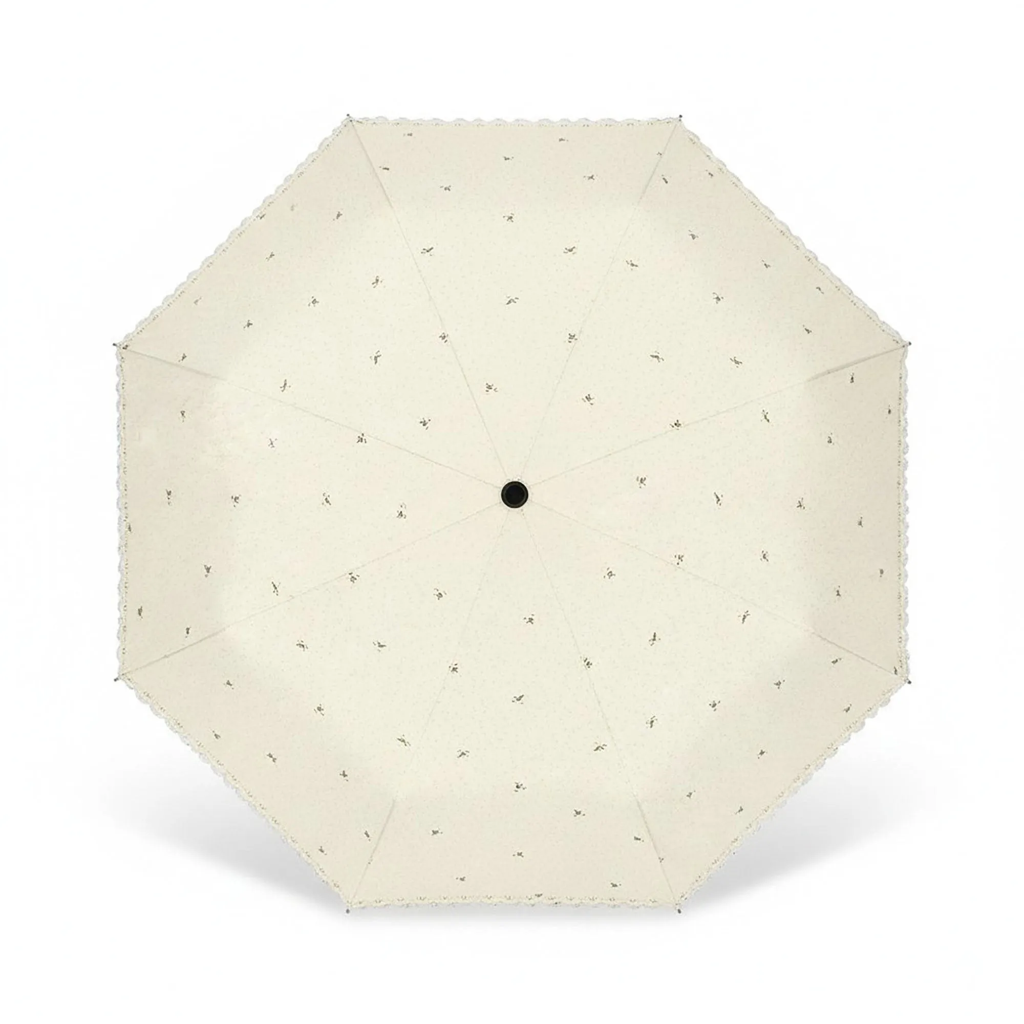 Floral Print Compact Umbrella with Scalloped Edge Canopy Automatic Open and Wind Resistant Frame sold by Anna-Kaci