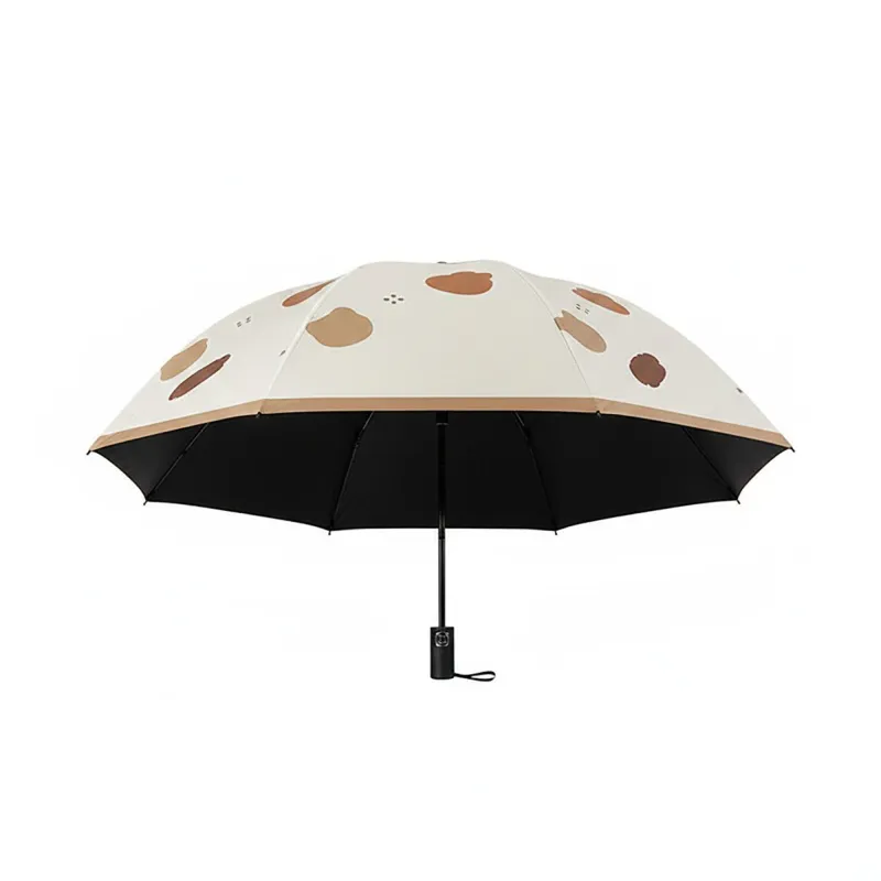 Anna-Kaci Bear Print Compact Folding Umbrella with Automatic Open Wind Resistant Frame and Wrist Strap made by Anna-Kaci
