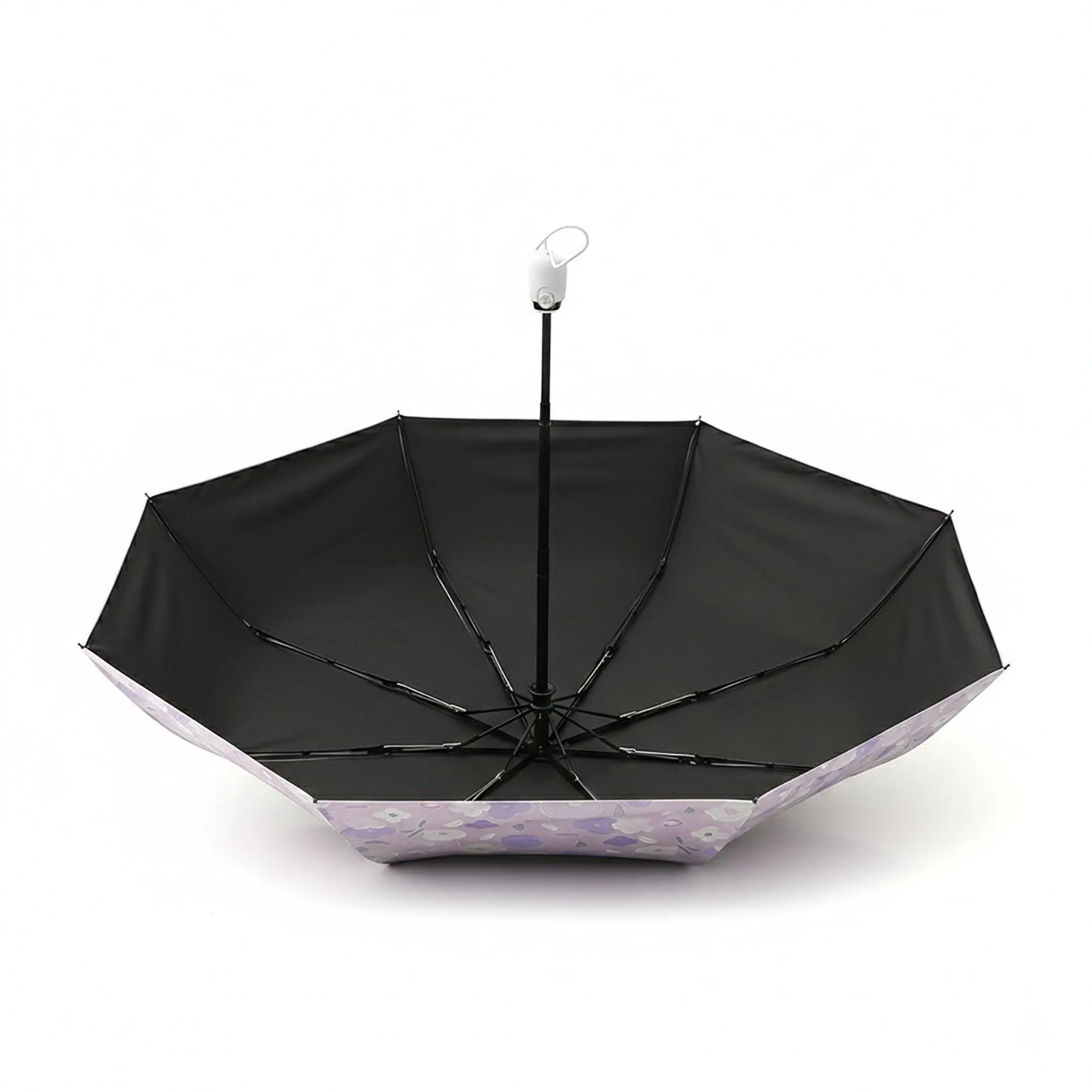 Anna-Kaci Lavender Floral Print Compact Foldable Umbrella sold by Anna-Kaci product image thumbnail 3