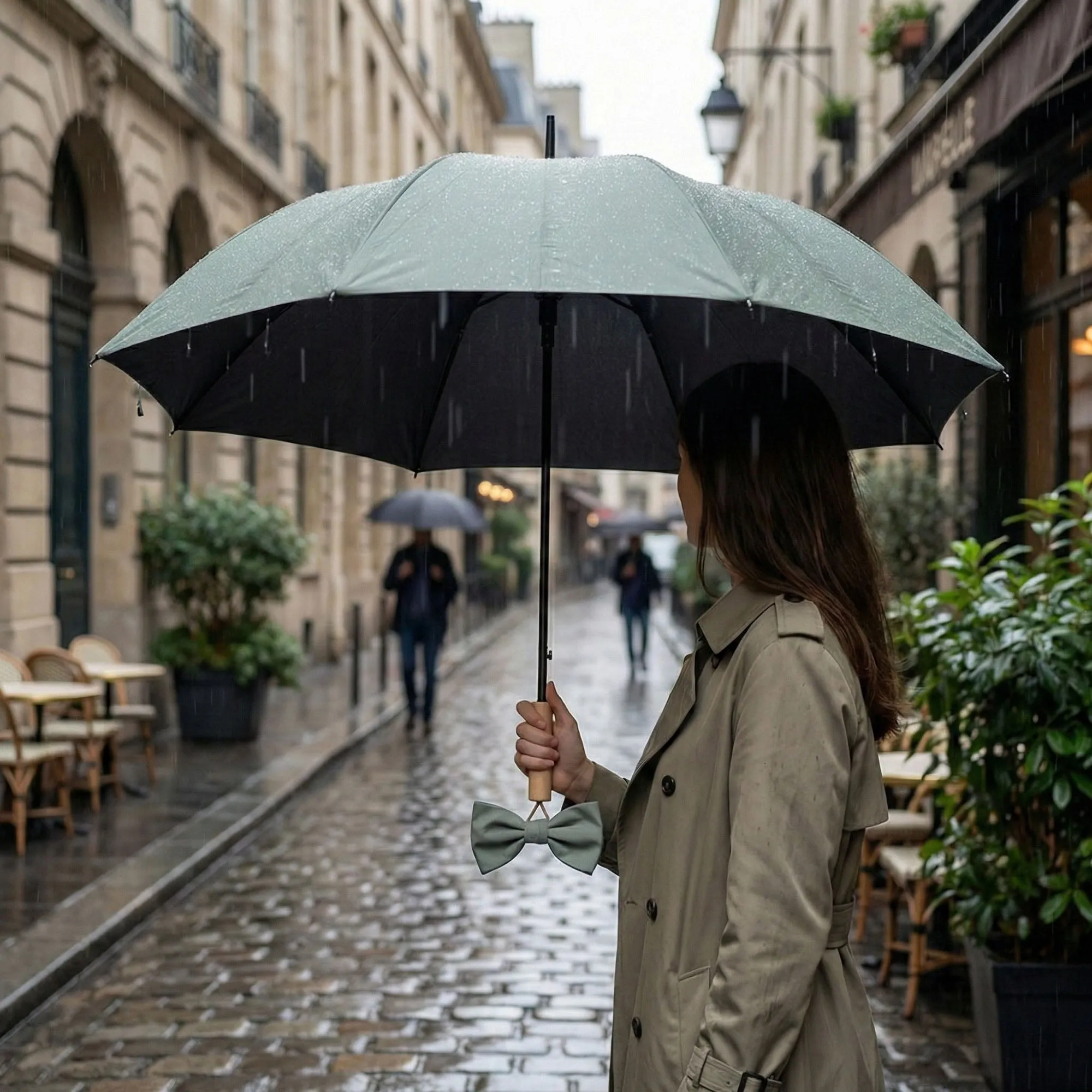 Anna-Kaci Neutral Compact Umbrella with UV Protective Black Interior sold by Anna-Kaci product image thumbnail 3