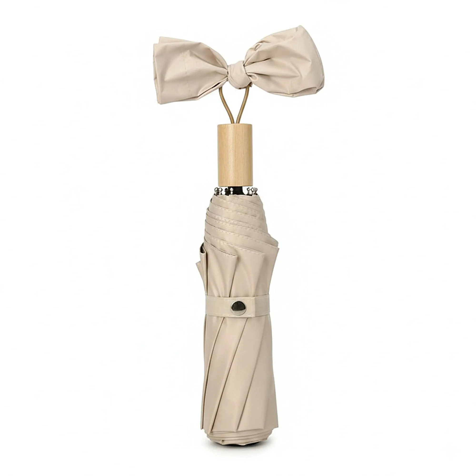 Anna-Kaci Neutral Compact Umbrella with UV Protective Black Interior sold by Anna-Kaci product image thumbnail 5