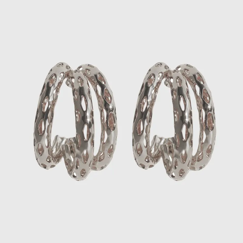 Anna-Kaci Women's Hollow Out Hoop Earrings - 2.5cm Diameter Hoops made by Anna-Kaci