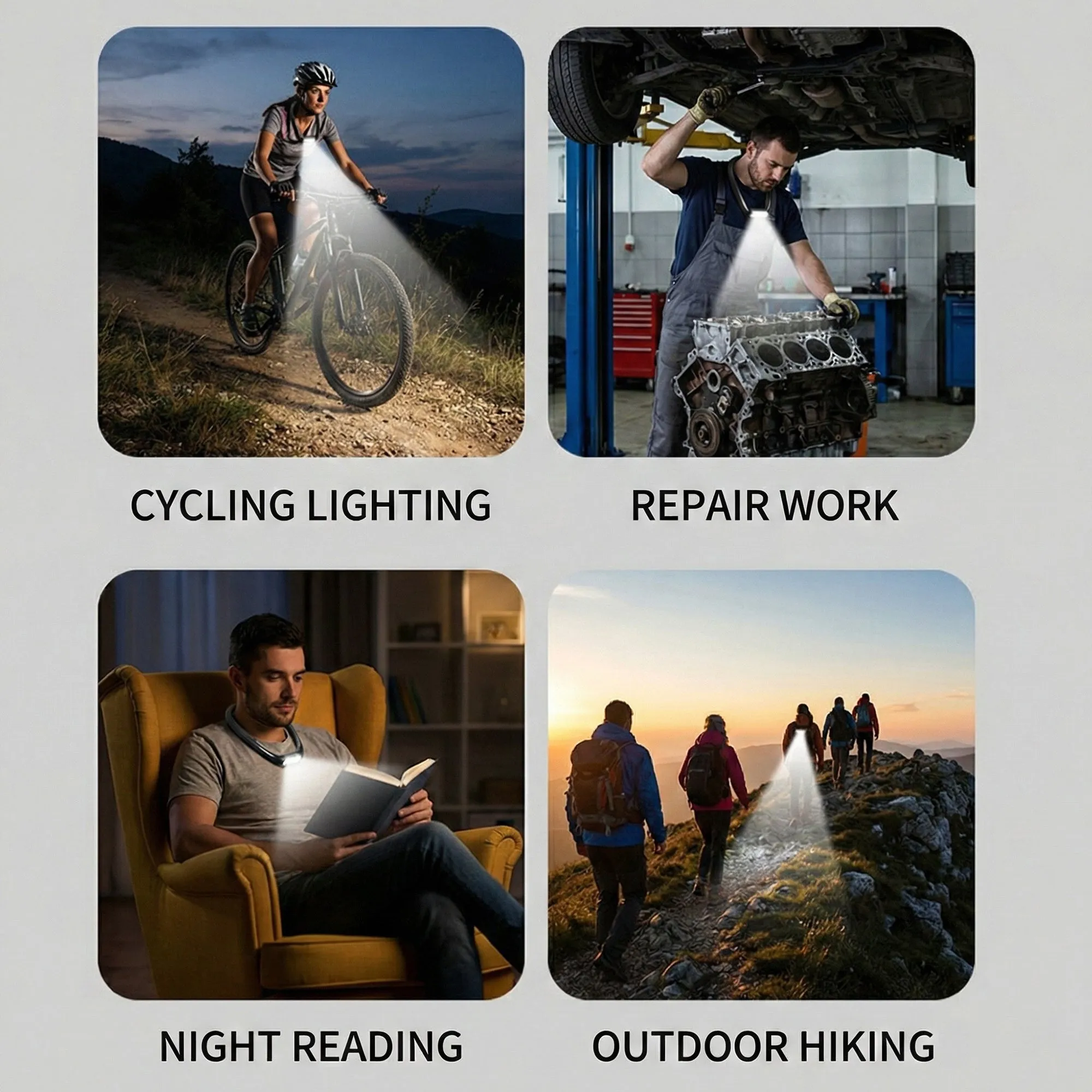 Anna-Kaci Wearable LED Neck Reading Light with Dual Flexible Arms and Digital Display sold by Anna-Kaci product image thumbnail 2