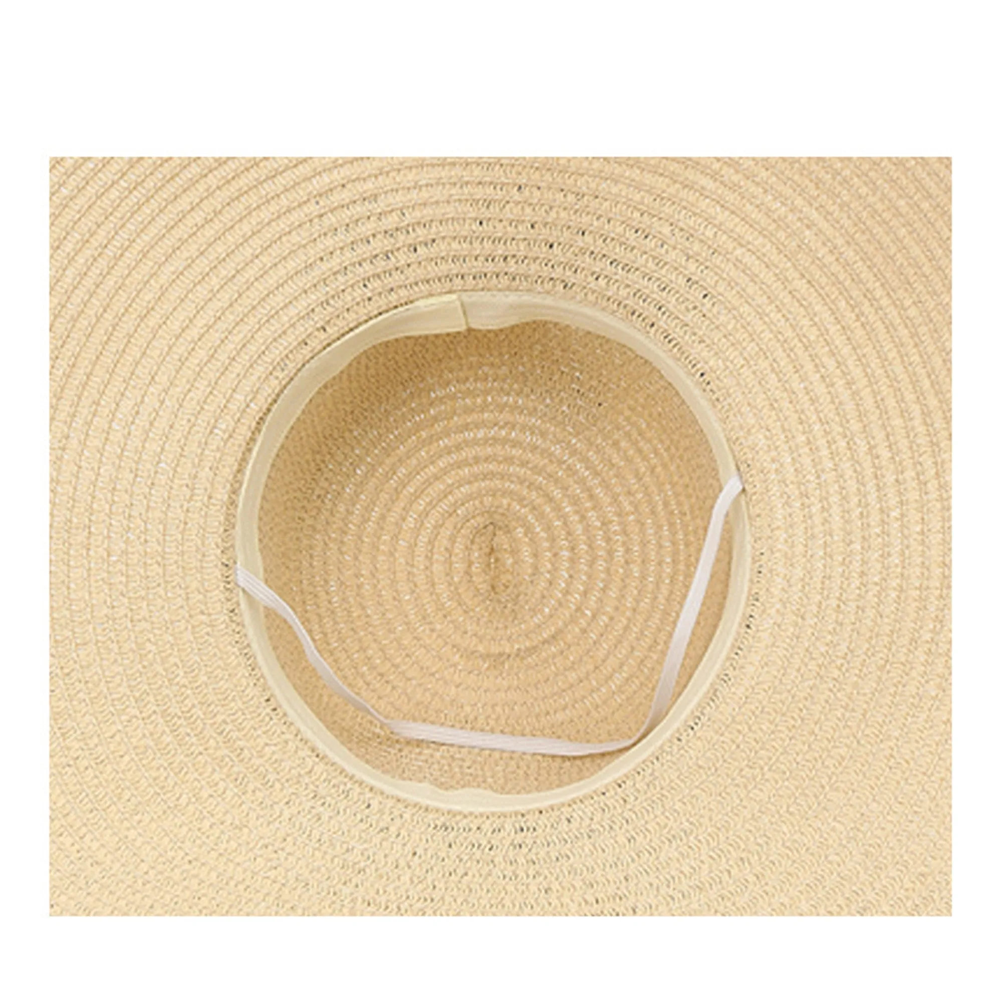 Anna-Kaci Wide Brim Straw Sun Hat Lace Trim Bow Adjustable Chin Strap Breathable Packable Summer Beach Hat sold by Anna-Kaci product image thumbnail 4