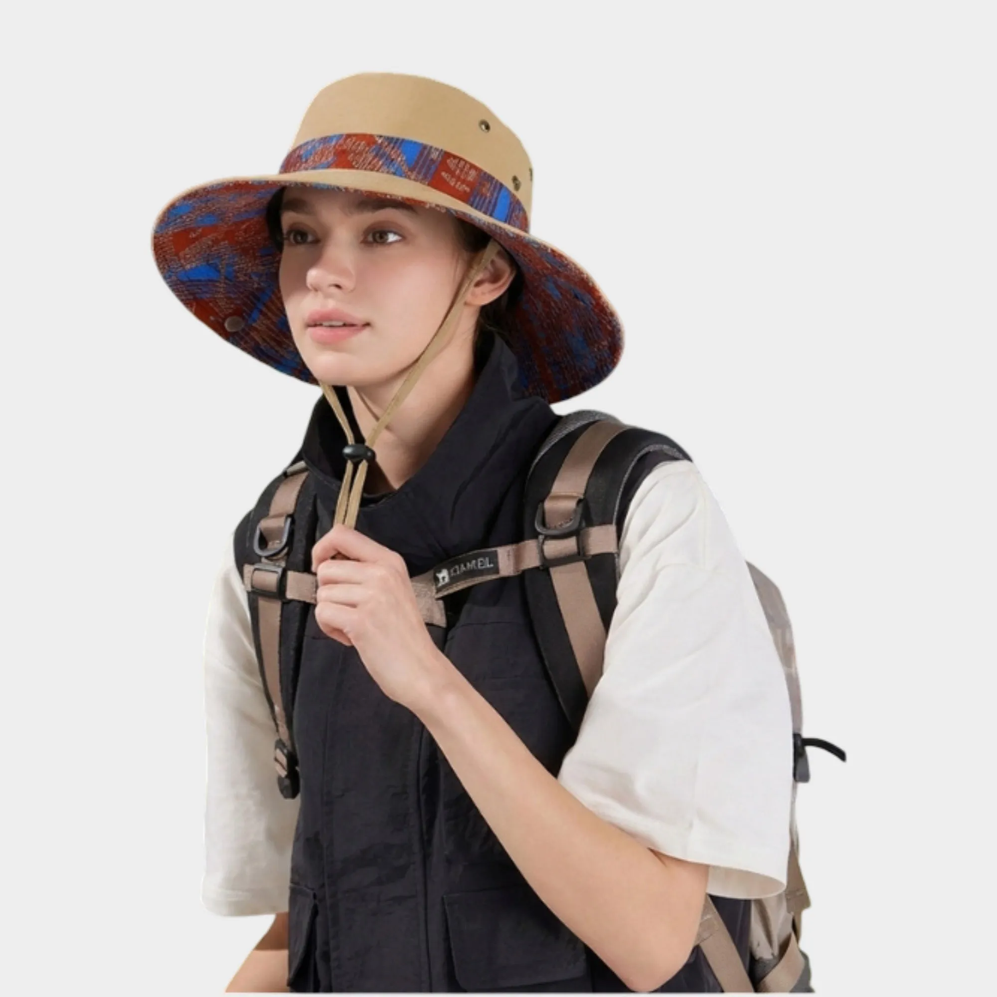 Anna-Kaci Women's Wide Brim Outdoor Sun Hat Adjustable Chin Strap Breathable Lightweight Hiking Fishing Hat sold by Anna-Kaci product image thumbnail 2