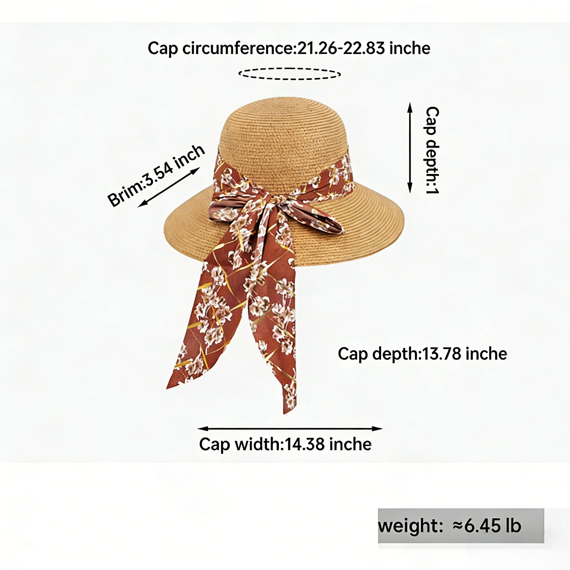Anna-Kaci Women's Wide Brim Straw Sun Hat Floral Bow Ribbon Summer Beach Hat Adjustable Fit Lightweight sold by Anna-Kaci product image thumbnail 3