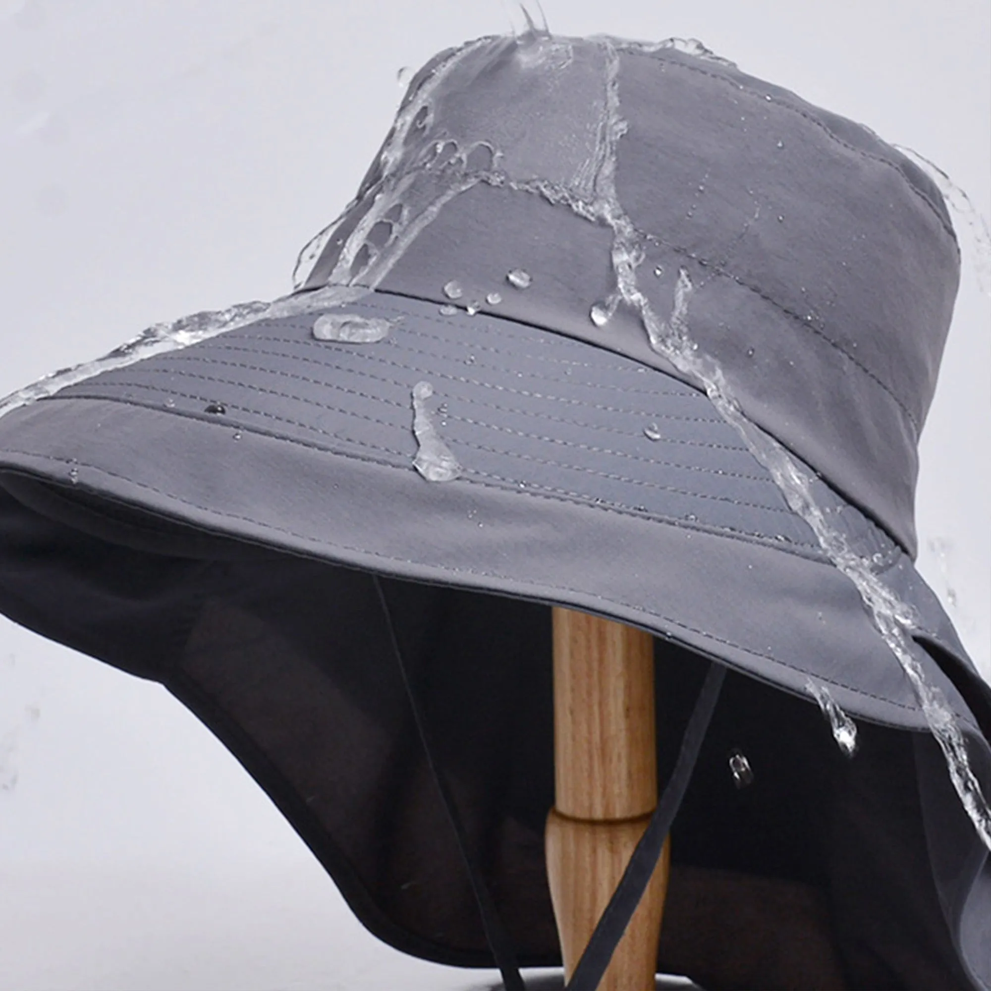 Anna-Kaci Wide Brim Sun Hat with Neck Flap Ponytail Opening Water Resistant Outdoor Hat for Women sold by Anna-Kaci product image thumbnail 4