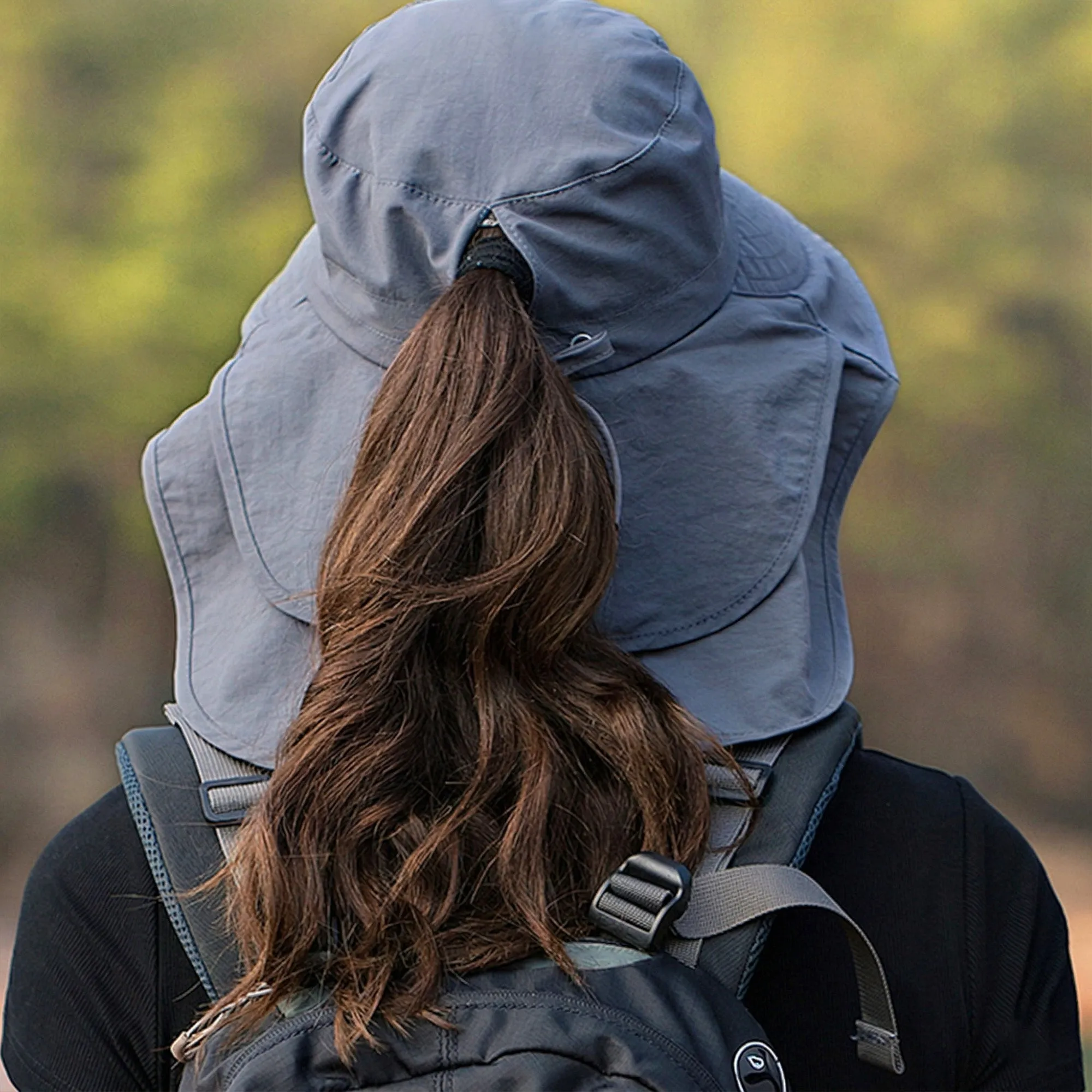 Anna-Kaci Wide Brim Sun Hat with Neck Flap Ponytail Opening Water Resistant Outdoor Hat for Women sold by Anna-Kaci product image thumbnail 3