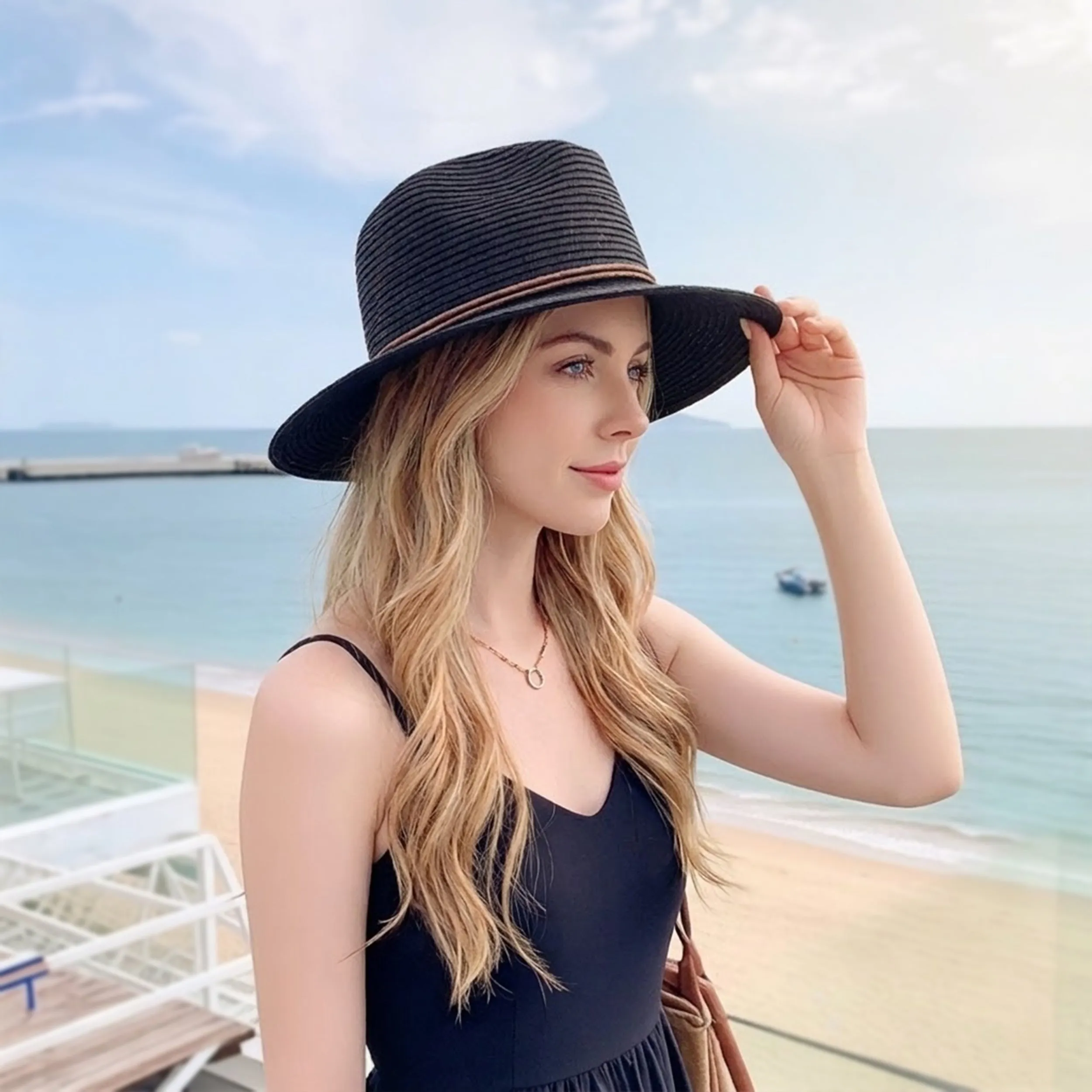 Anna-Kaci Women Wide Brim Straw Sun Hat Lightweight Breathable Summer Beach Hat Packable sold by Anna-Kaci product image thumbnail 2