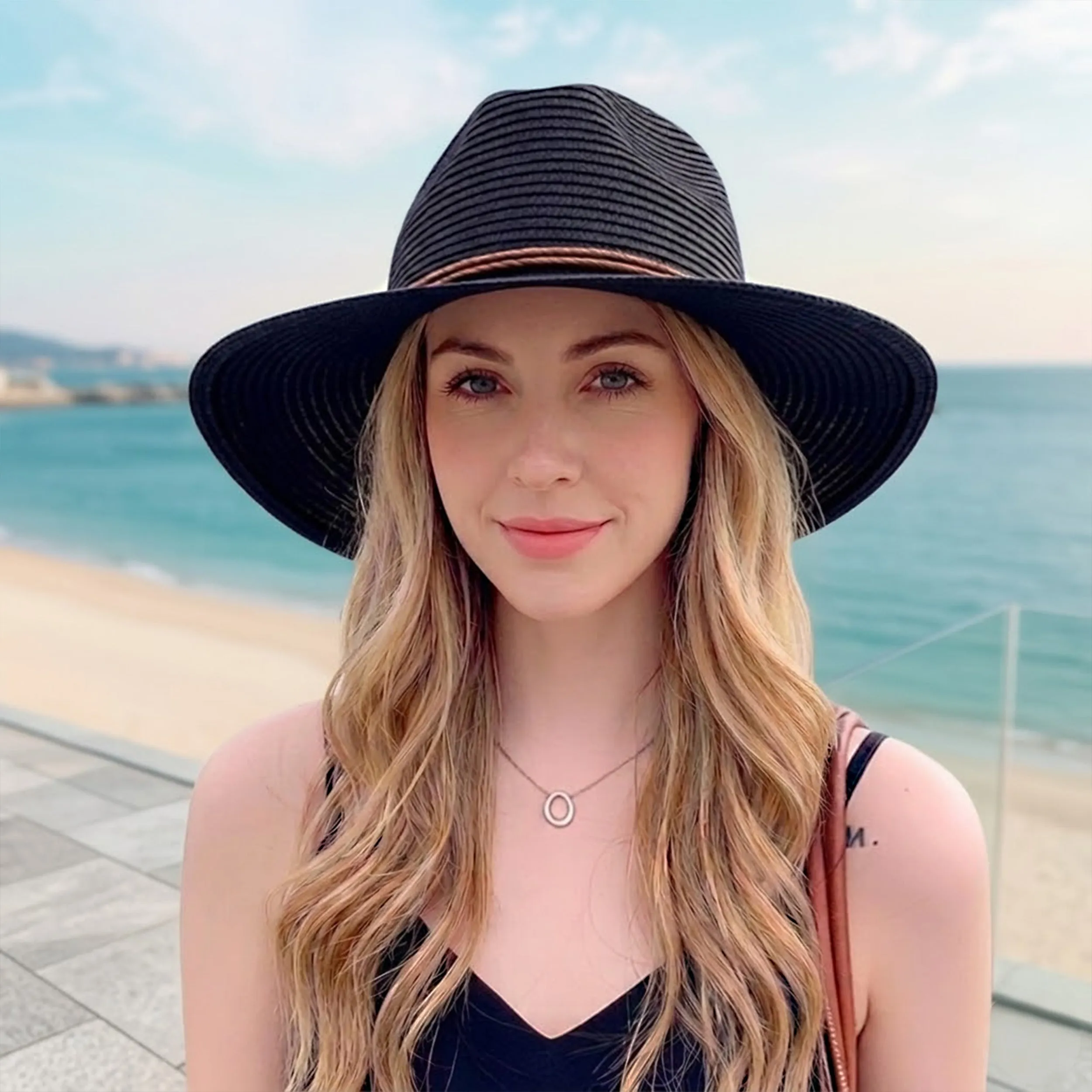 Anna-Kaci Women Wide Brim Straw Sun Hat Lightweight Breathable Summer Beach Hat Packable sold by Anna-Kaci product image thumbnail 3