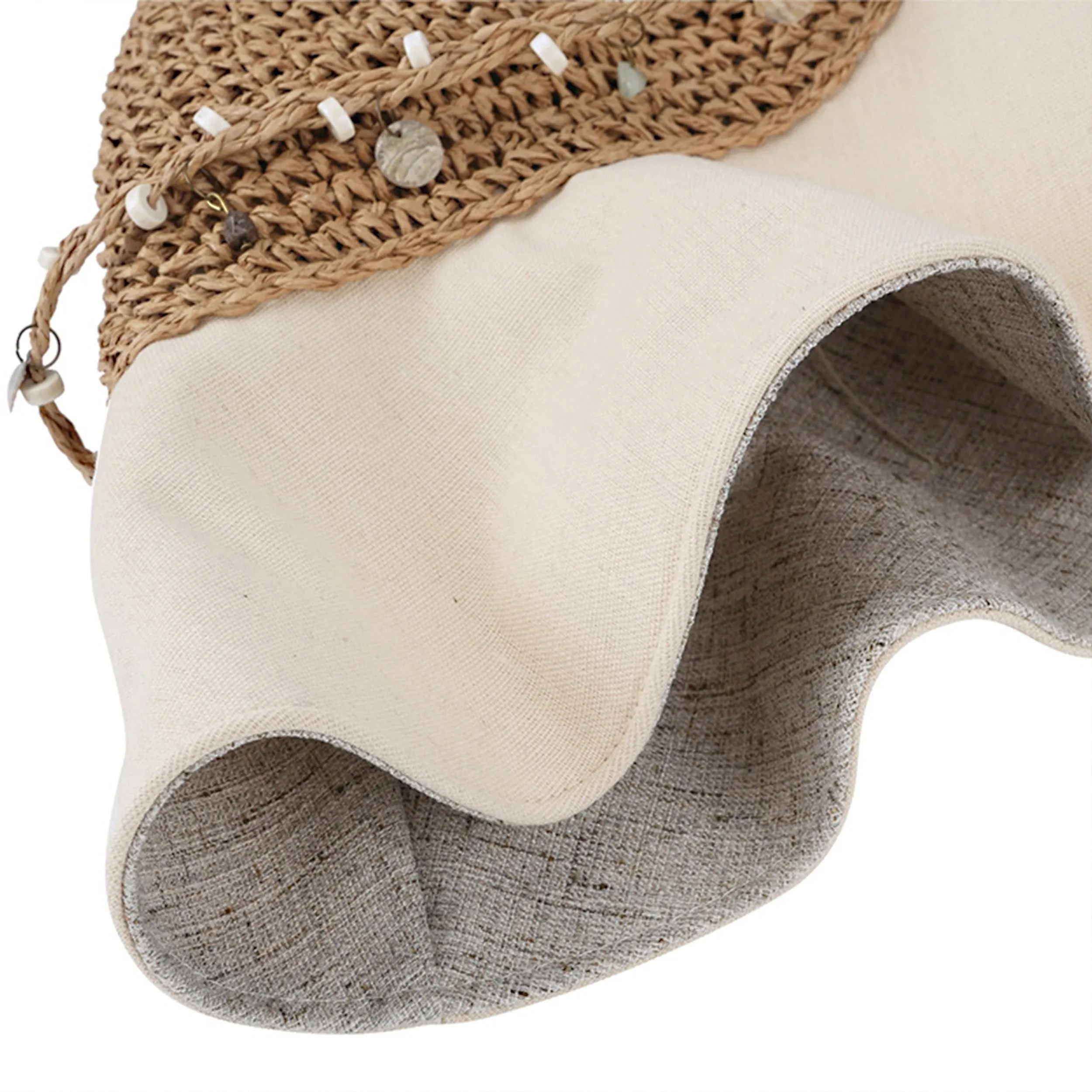 Anna-Kaci Women Wide Brim Straw Sun Hat Breathable Crochet Summer Hat with Decorative Band sold by Anna-Kaci product image thumbnail 4