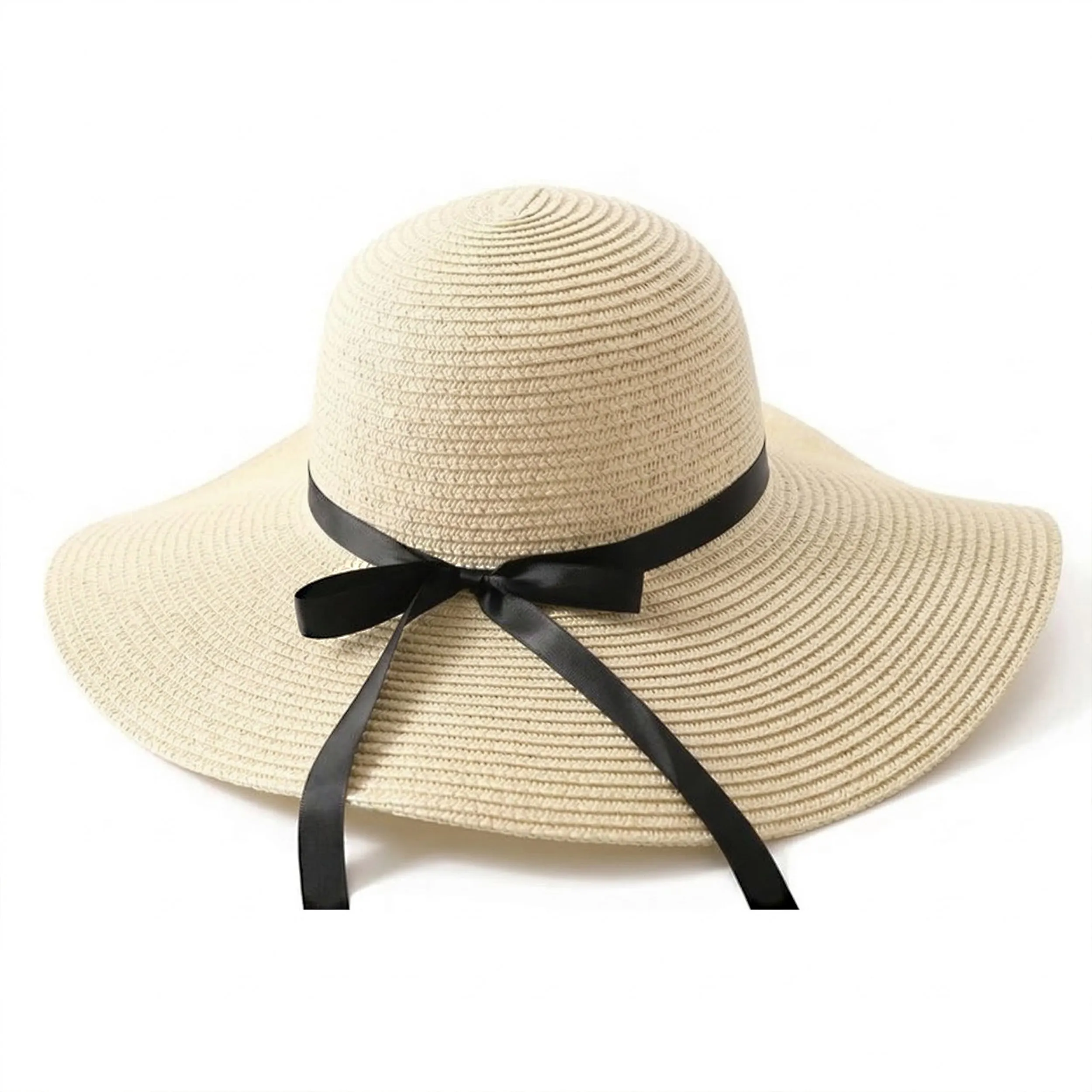 Anna-Kaci Wide Brim Straw Sun Hat with Bow Ribbon Beach Hat for Women Summer UV Protection Floppy Hat sold by Anna-Kaci product image thumbnail 2