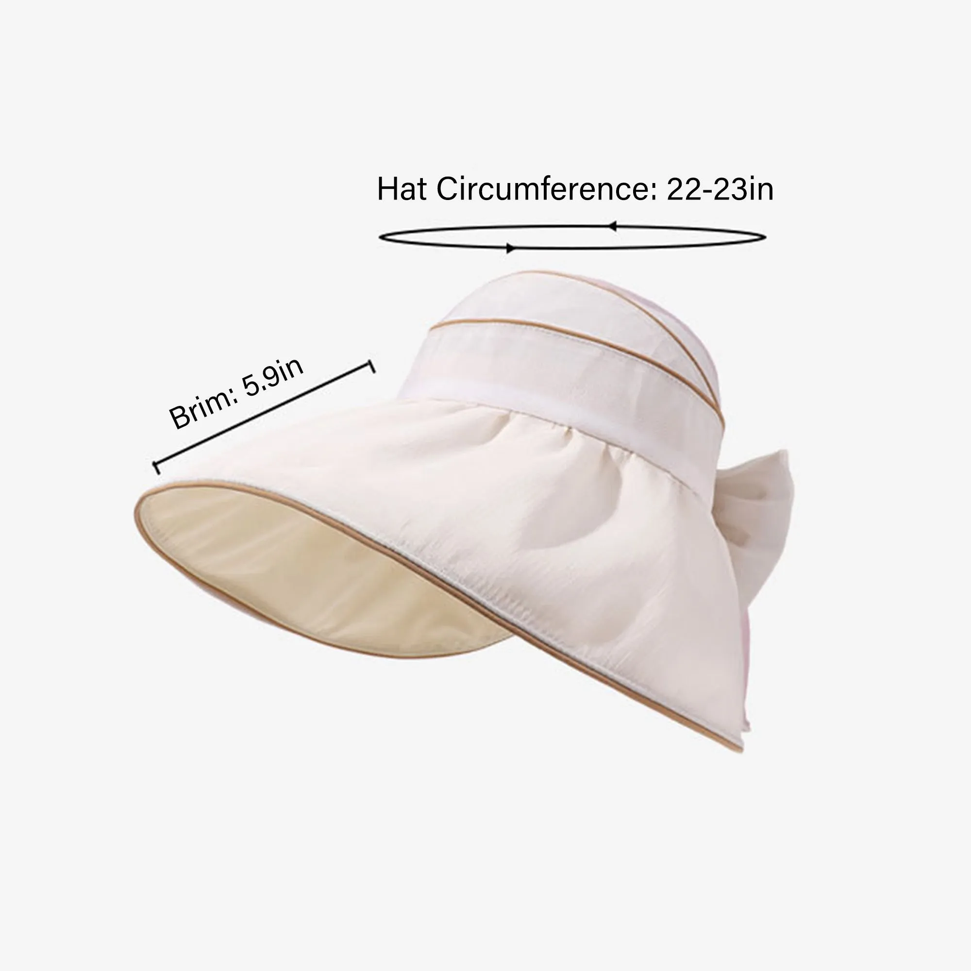 Anna-Kaci Womens Wide Brim Sun Hat Breathable Summer Beach Hat with Bow Detail and Ponytail Opening sold by Anna-Kaci product image thumbnail 5