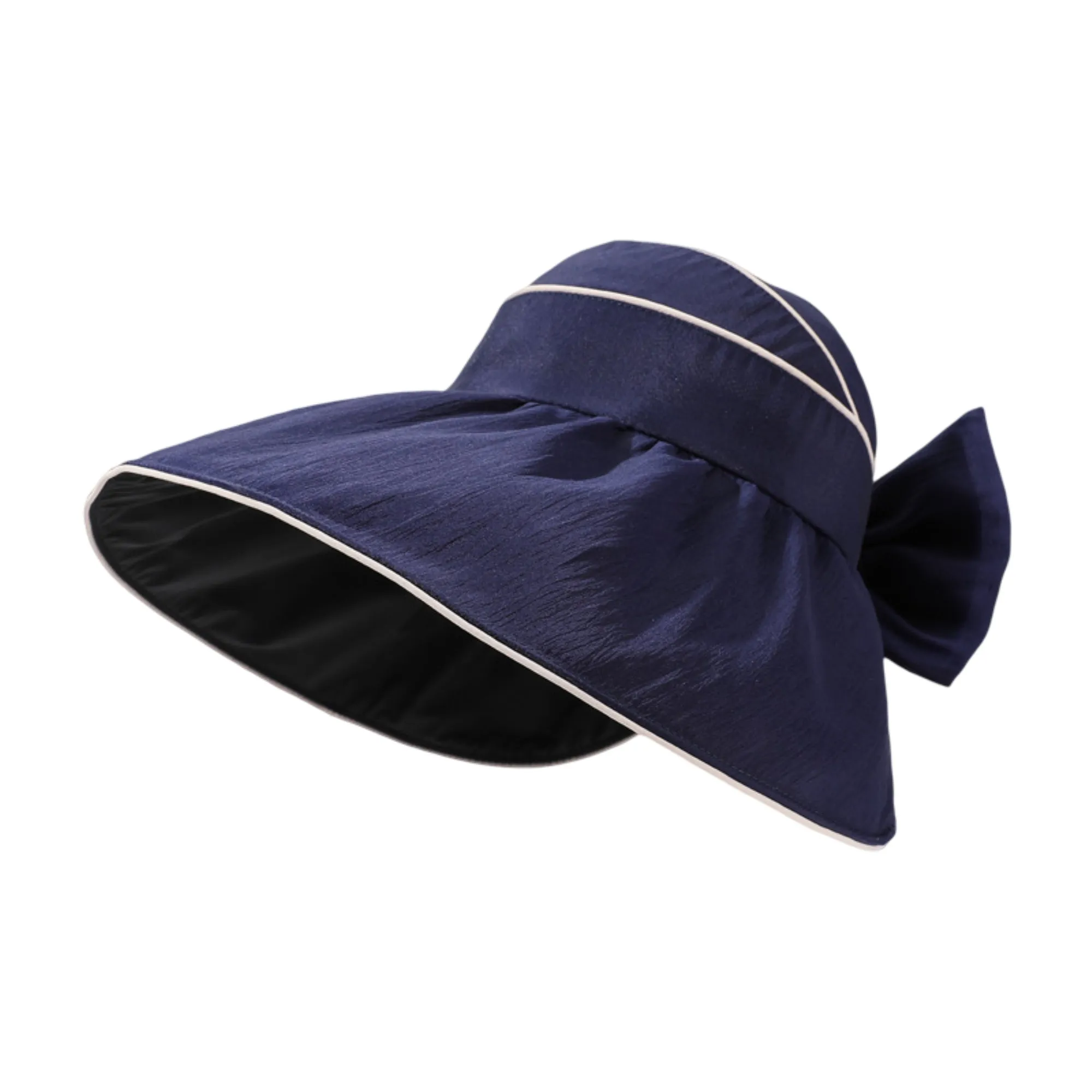 Anna-Kaci Womens Wide Brim Sun Hat Breathable Summer Beach Hat with Bow Detail and Ponytail Opening sold by Anna-Kaci