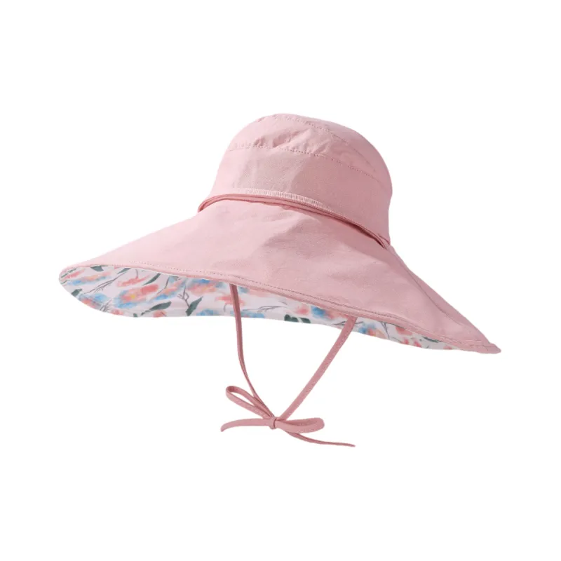 Anna-Kaci Womens Wide Brim Sun Hat with Floral Lining Ponytail Opening Lightweight Packable Beach Hat made by Anna-Kaci