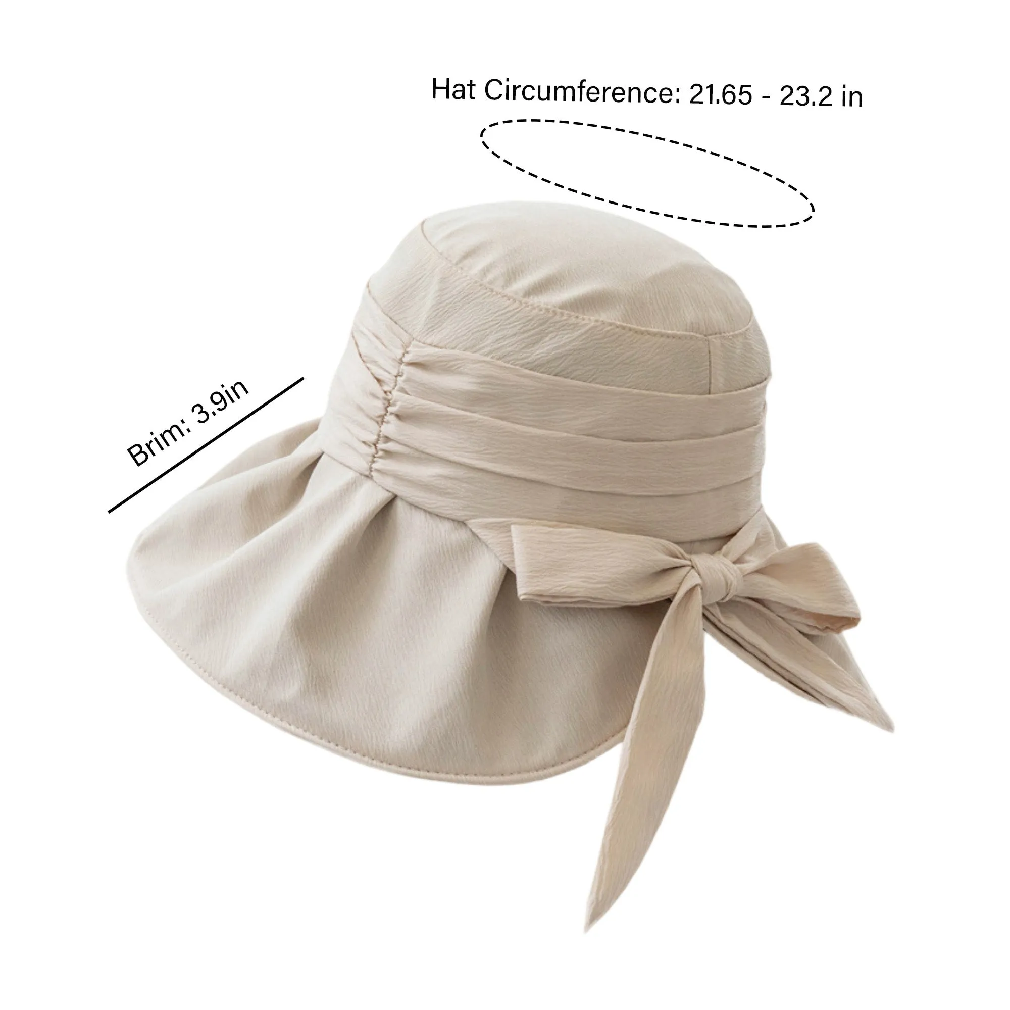 Anna-Kaci Womens Wide Brim Sun Hat with Bow Lightweight Breathable UV Protection Foldable Travel Beach Hat sold by Anna-Kaci product image thumbnail 5