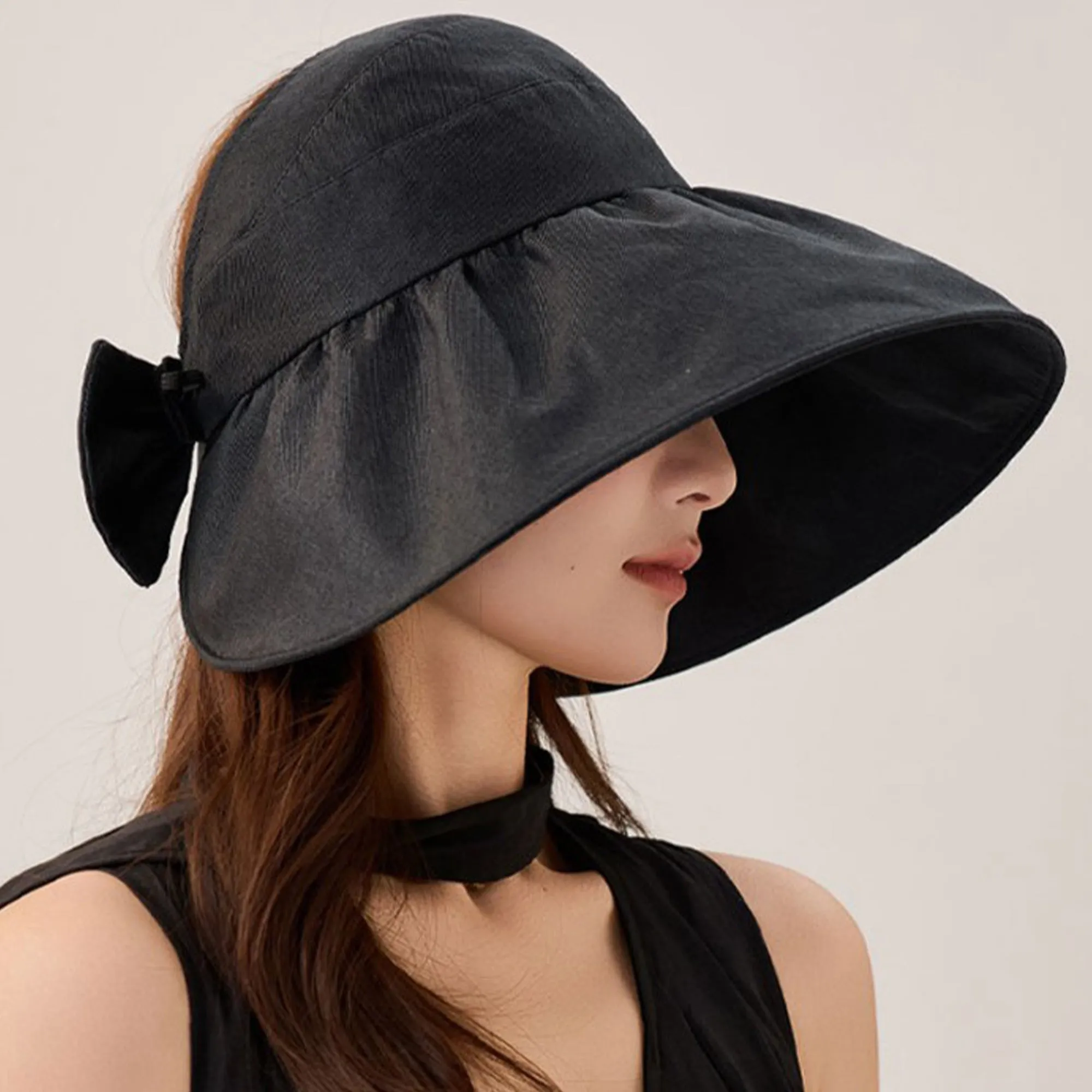 Anna-Kaci Womens Wide Brim Sun Hat with Bow Detail Breathable Foldable Summer Beach Travel Hat sold by Anna-Kaci product image thumbnail 4