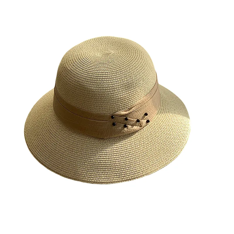 Anna-Kaci Womens Straw Sun Hat with Pearl Accent Band Lightweight Summer Beach Travel Hat made by Anna-Kaci