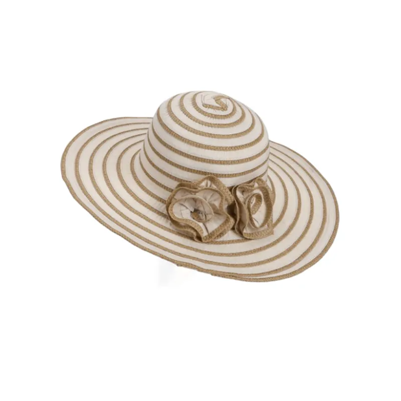 Anna-Kaci Womens Straw Sun Hat with Floral Accent Summer Beach Hat with Adjustable Chin Strap made by Anna-Kaci