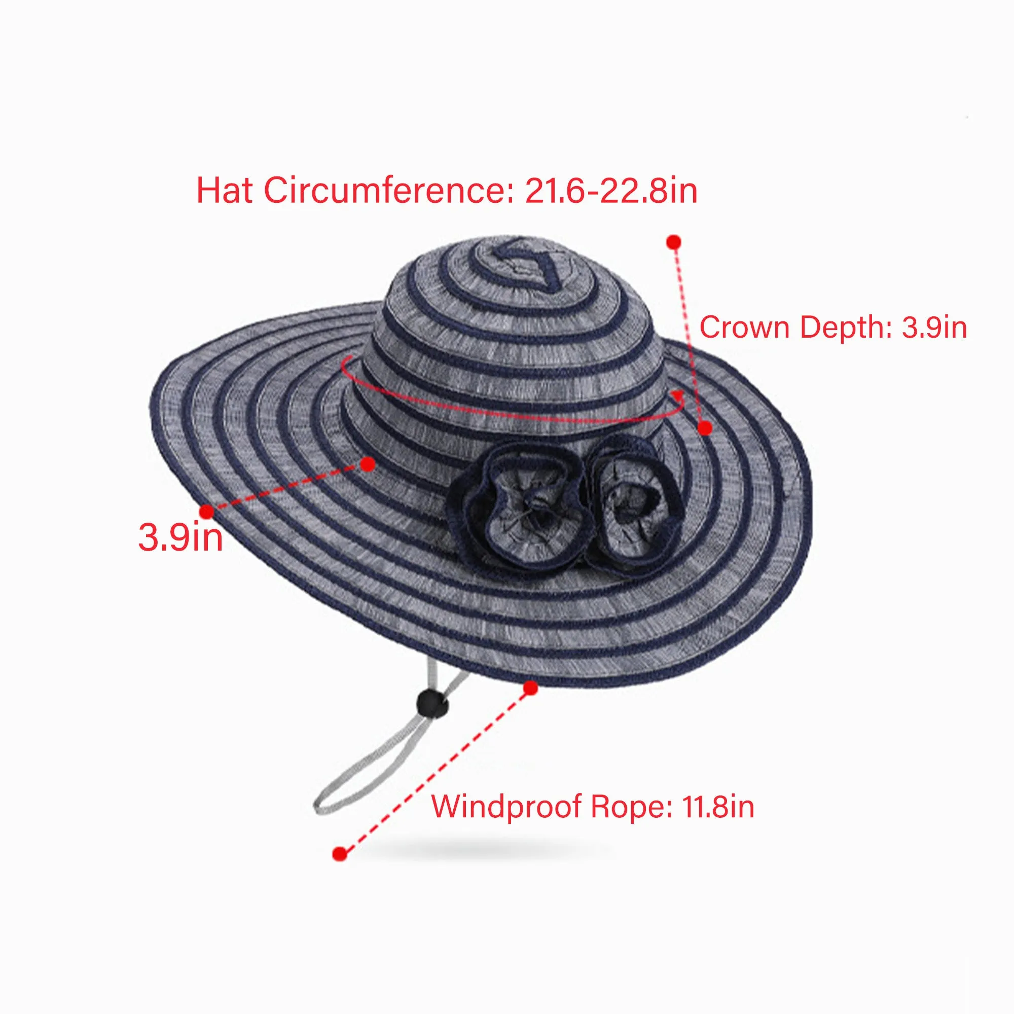 Anna-Kaci Womens Straw Sun Hat with Floral Accent Summer Beach Hat with Adjustable Chin Strap sold by Anna-Kaci product image thumbnail 5