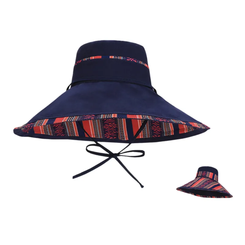 Anna-Kaci Women's Reversible Wide Brim Sun Hat with Chin Tie Large Floppy Brim Packable Summer Beach Hat made by Anna-Kaci