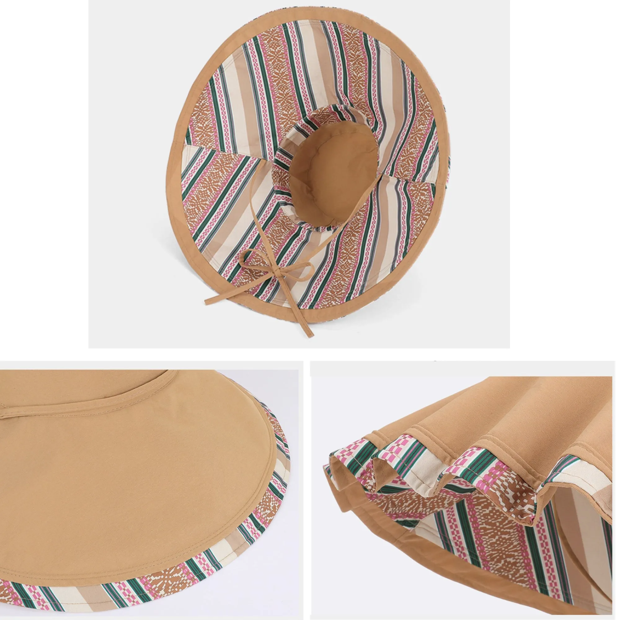 Anna-Kaci Women's Reversible Wide Brim Sun Hat with Chin Tie Large Floppy Brim Packable Summer Beach Hat sold by Anna-Kaci product image thumbnail 5