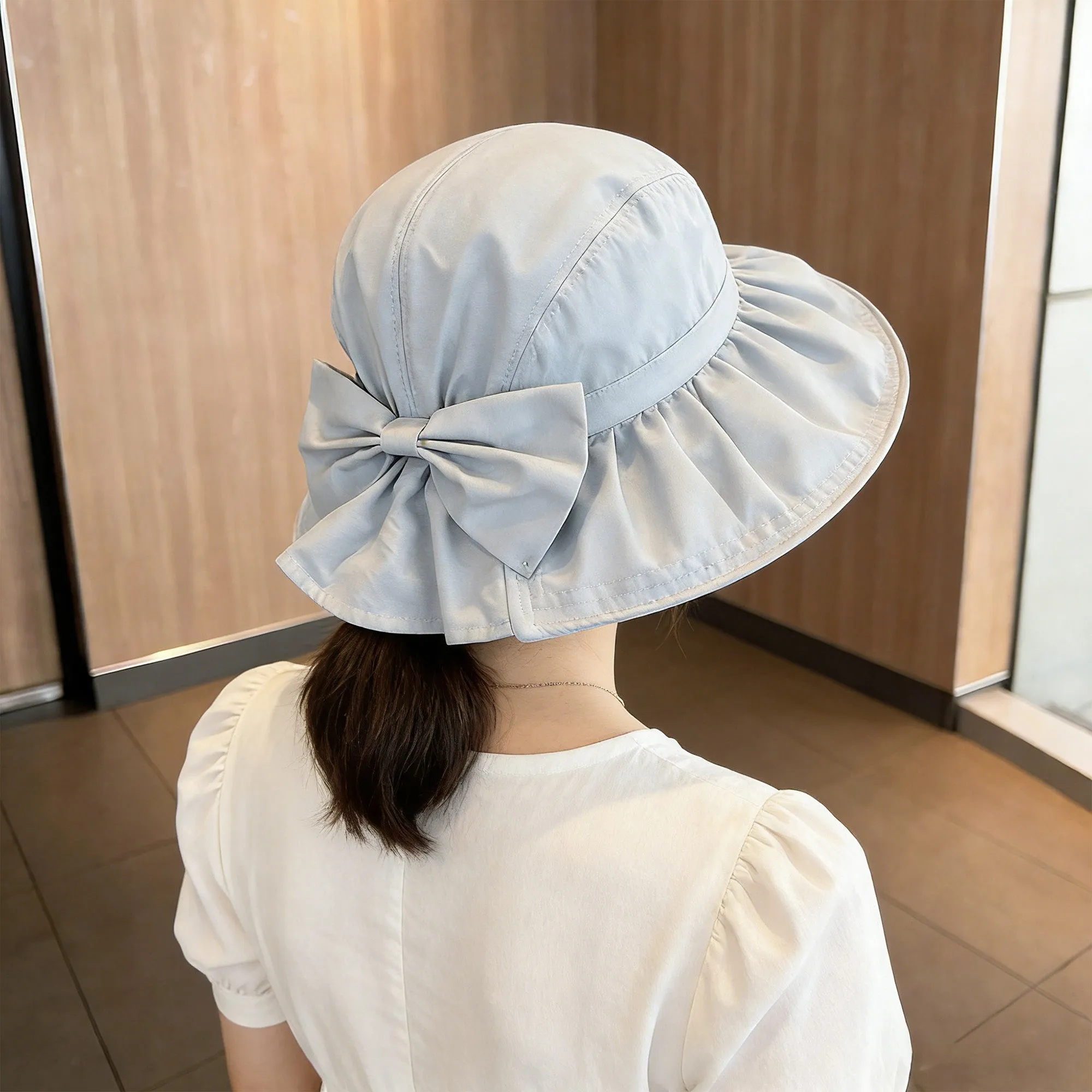 Anna-Kaci Womens Sun Hat with Large Bow Lightweight Summer Bucket Hat Outdoor Travel Hat sold by Anna-Kaci product image thumbnail 5