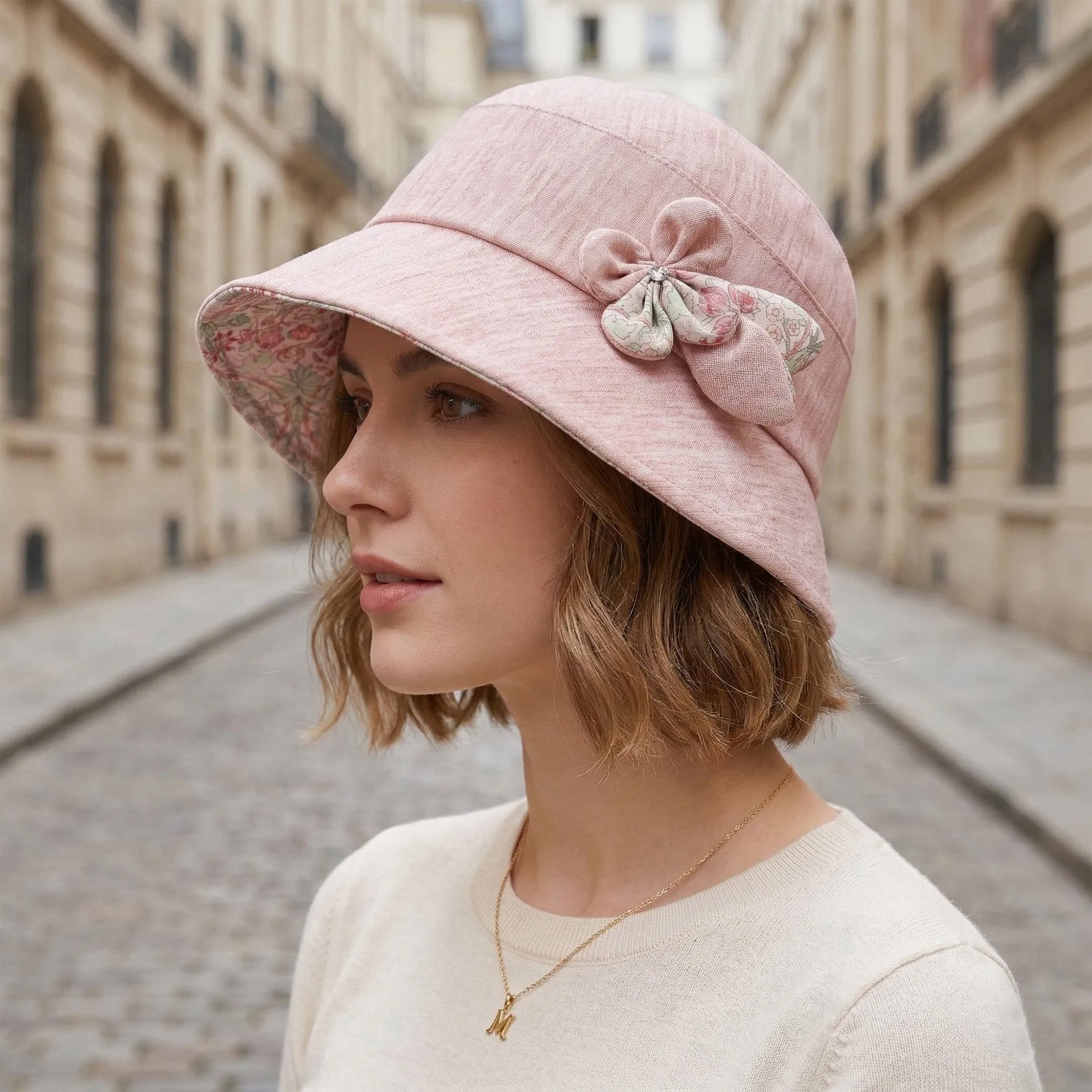 Anna-Kaci Womens Wide Brim Summer Sun Hat Lightweight Linen Style Bucket Hat sold by Anna-Kaci product image thumbnail 4