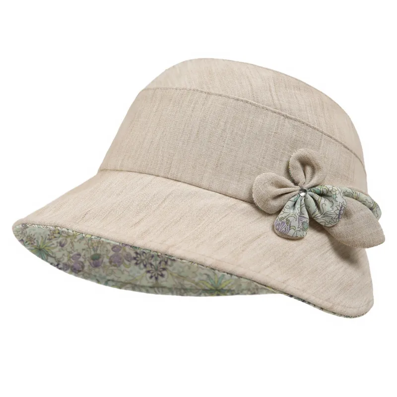Anna-Kaci Womens Wide Brim Summer Sun Hat Lightweight Linen Style Bucket Hat made by Anna-Kaci