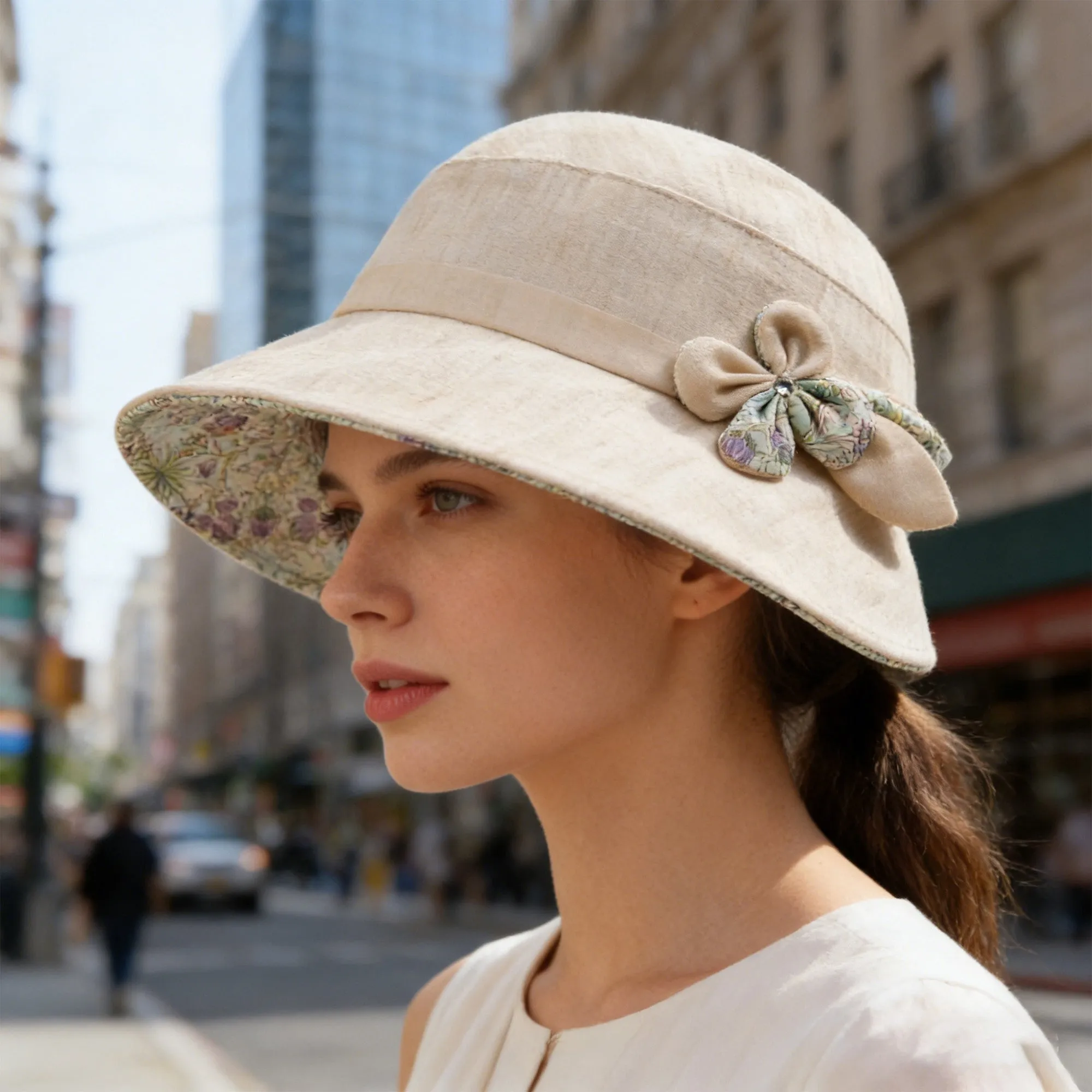 Anna-Kaci Womens Wide Brim Summer Sun Hat Lightweight Linen Style Bucket Hat sold by Anna-Kaci product image thumbnail 2