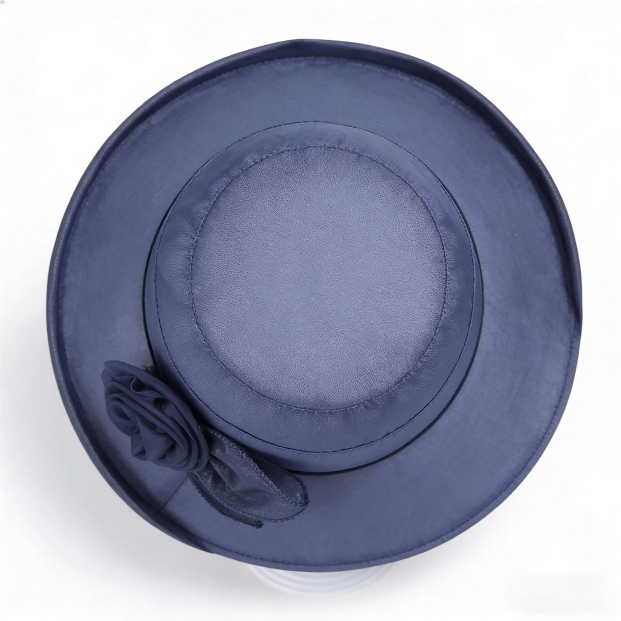 Anna-Kaci Womens Wide Brim Mesh Sun Hat Elegant Flower Accent Summer Garden Party Hat sold by Anna-Kaci product image thumbnail 3