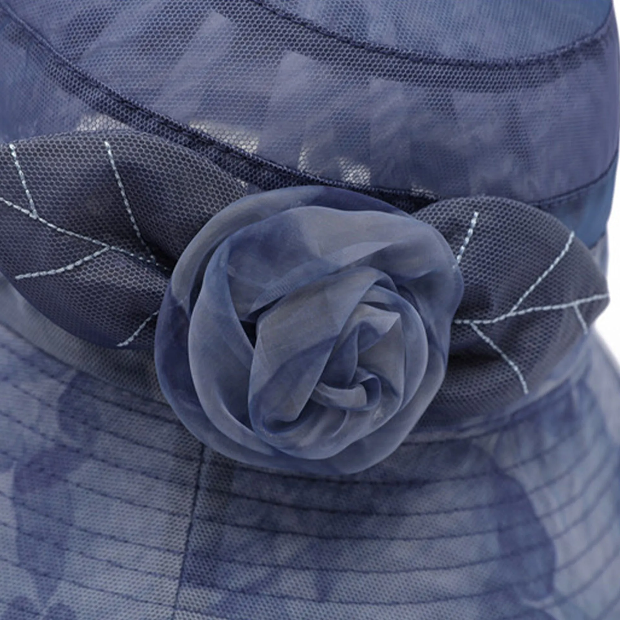 Anna-Kaci Womens Wide Brim Floral Mesh Sun Hat Elegant Summer Dressy Garden Party Hat sold by Anna-Kaci product image thumbnail 5