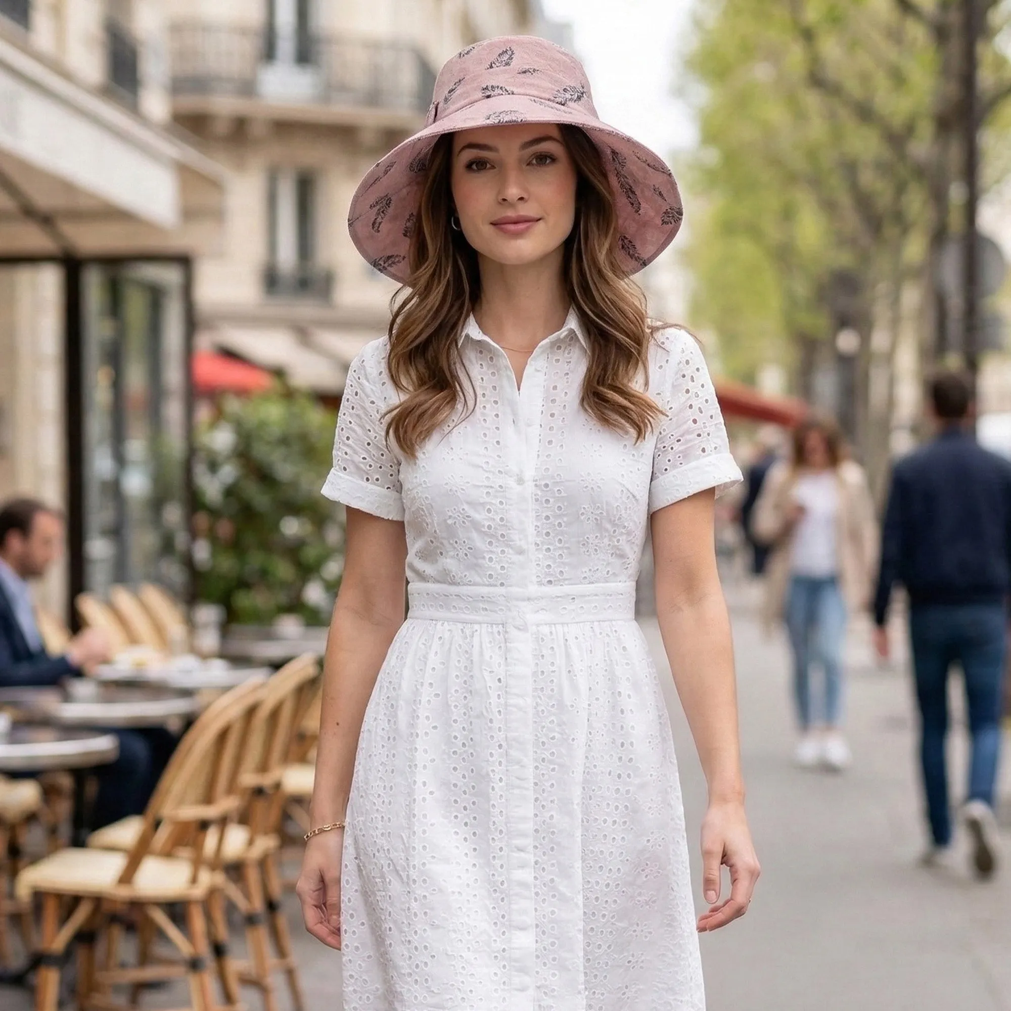 Anna-Kaci Womens Wide Brim Feather Print Sun Hat Summer Outdoor Travel Hat sold by Anna-Kaci product image thumbnail 2