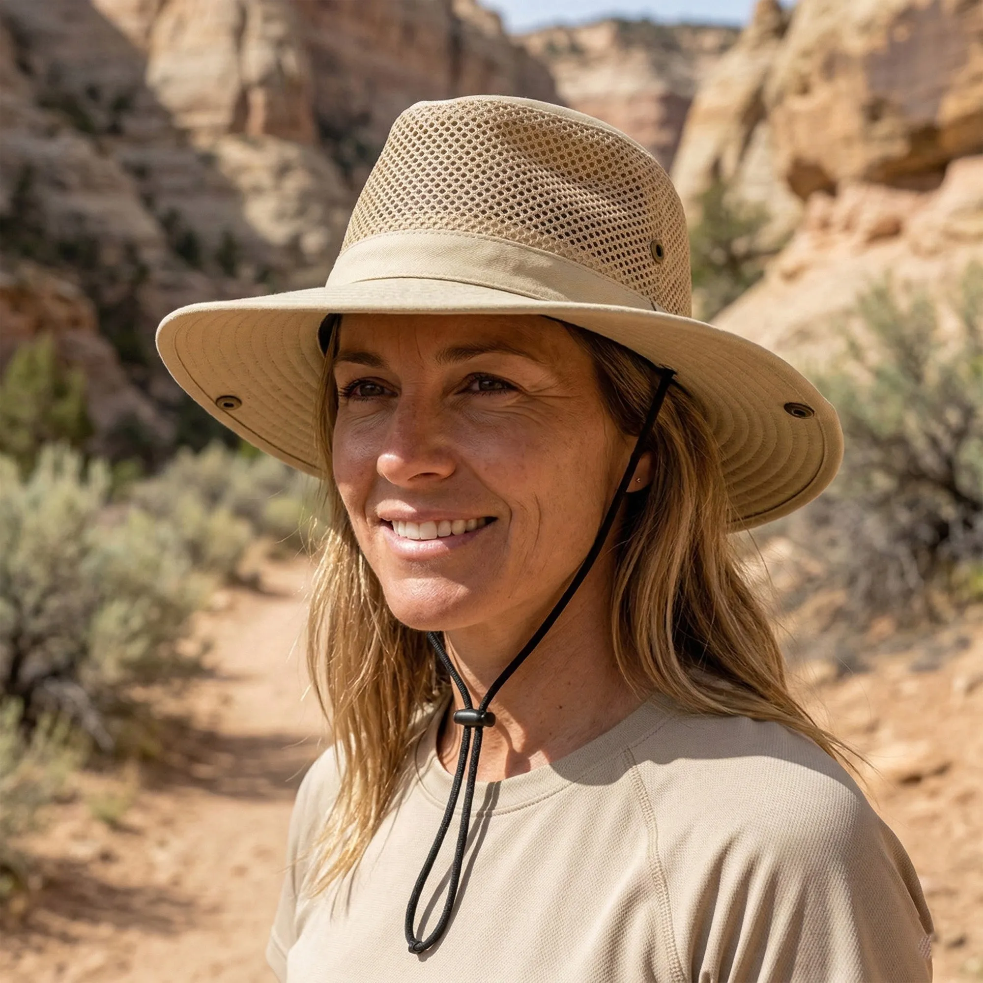 Anna-Kaci Wide Brim Mesh Sun Hat Lightweight Breathable Outdoor Fishing Hiking Safari Hat sold by Anna-Kaci product image thumbnail 2