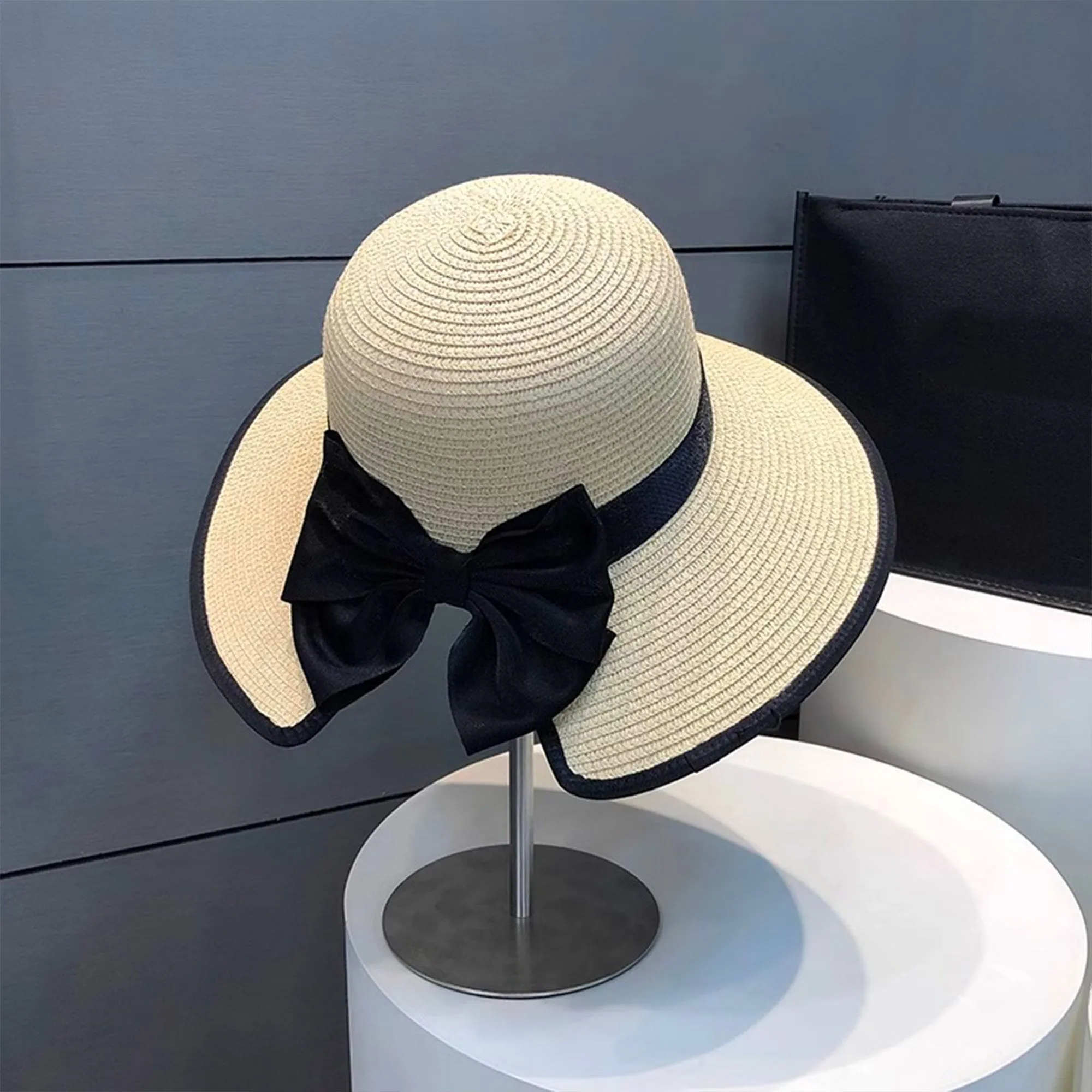 Anna-Kaci Women Wide Brim Straw Sun Hat with Bow Detail Summer Protection sold by Anna-Kaci product image thumbnail 2