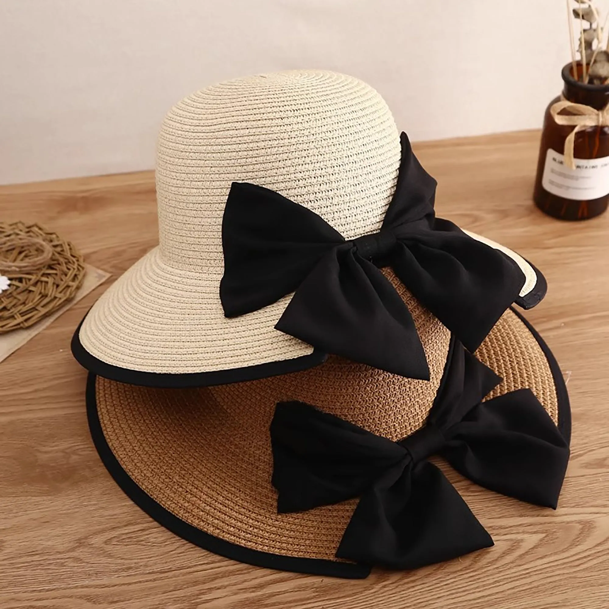 Anna-Kaci Women Wide Brim Straw Sun Hat with Bow Detail Summer Protection sold by Anna-Kaci product image thumbnail 3