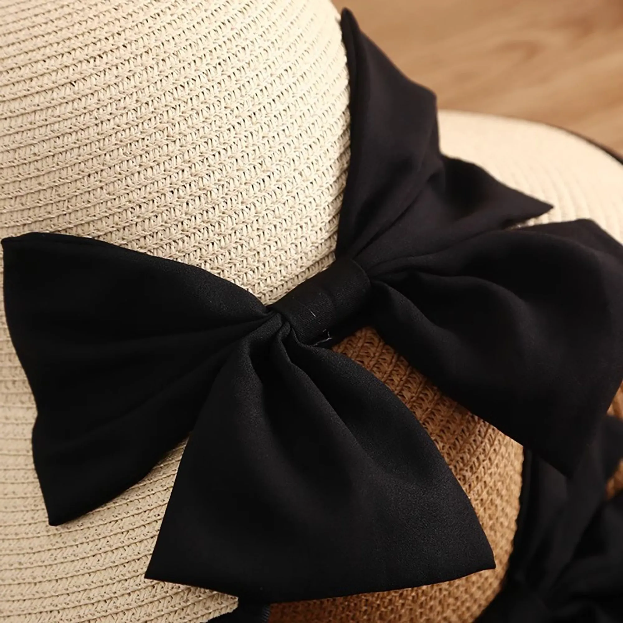 Anna-Kaci Women Wide Brim Straw Sun Hat with Bow Detail Summer Protection sold by Anna-Kaci product image thumbnail 4