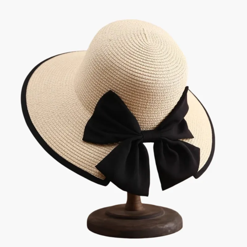 Anna-Kaci Women Wide Brim Straw Sun Hat with Bow Detail Summer Protection made by Anna-Kaci